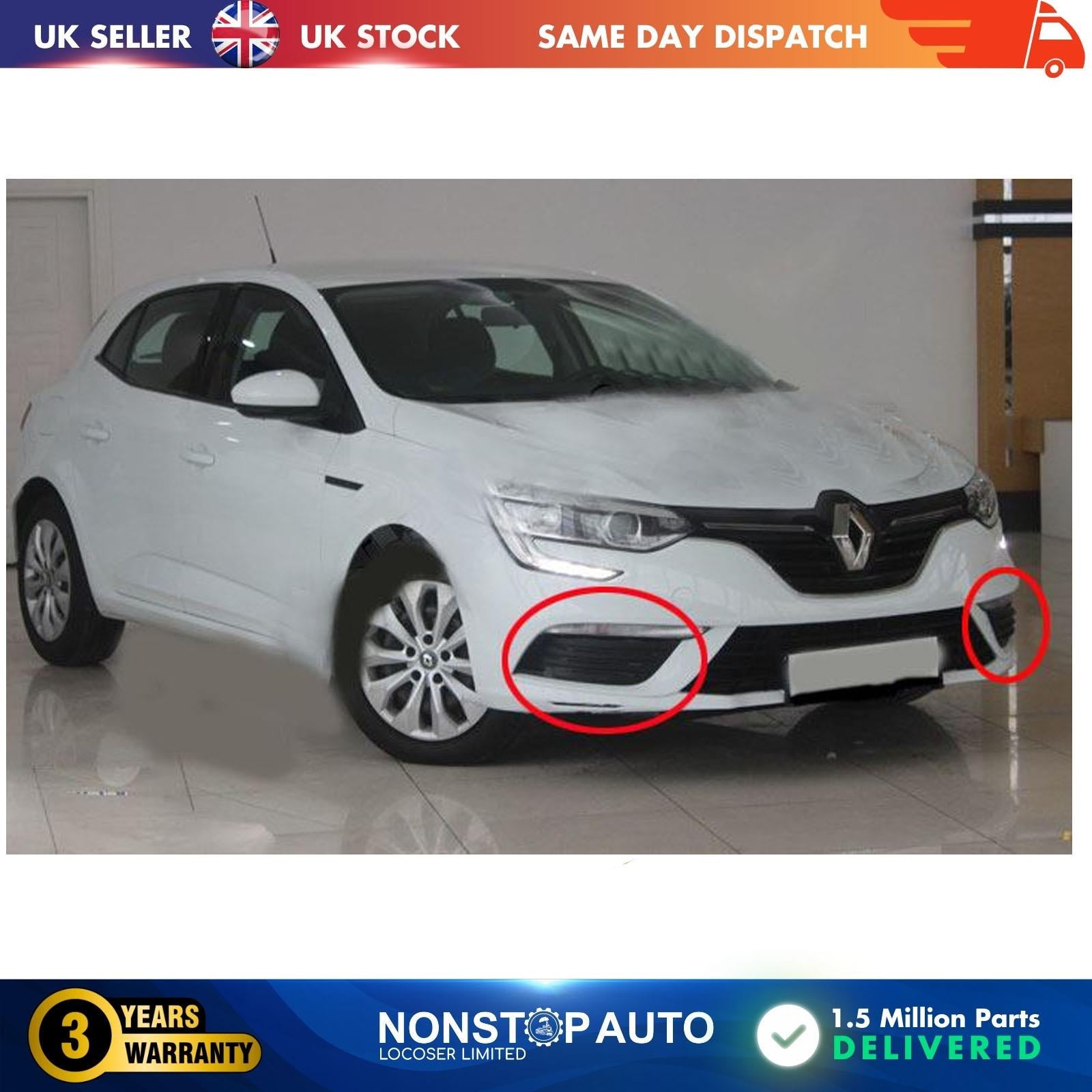 2 X Fog Light Frame Grill Fits Renault Megane Mk4 Hatchback 261504086R