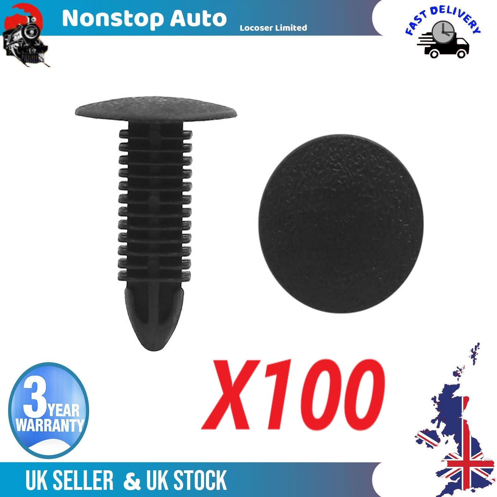 100X Universal Interior Trim Fastener Clips For FORD  W700185S300