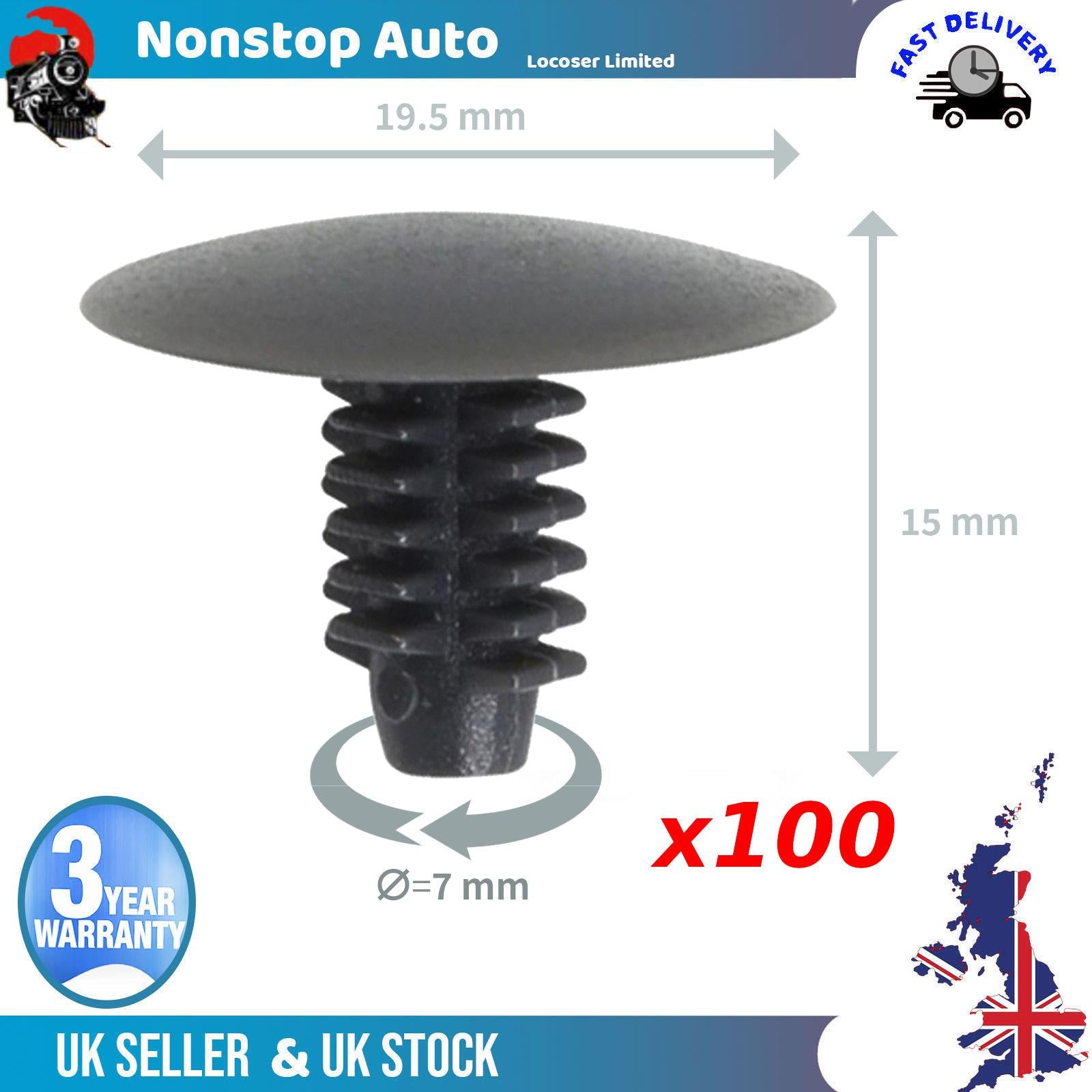 100X For Ford Peugeot Kia Toyota Interior Moulding Panel Trim Clips 19.5x15x7