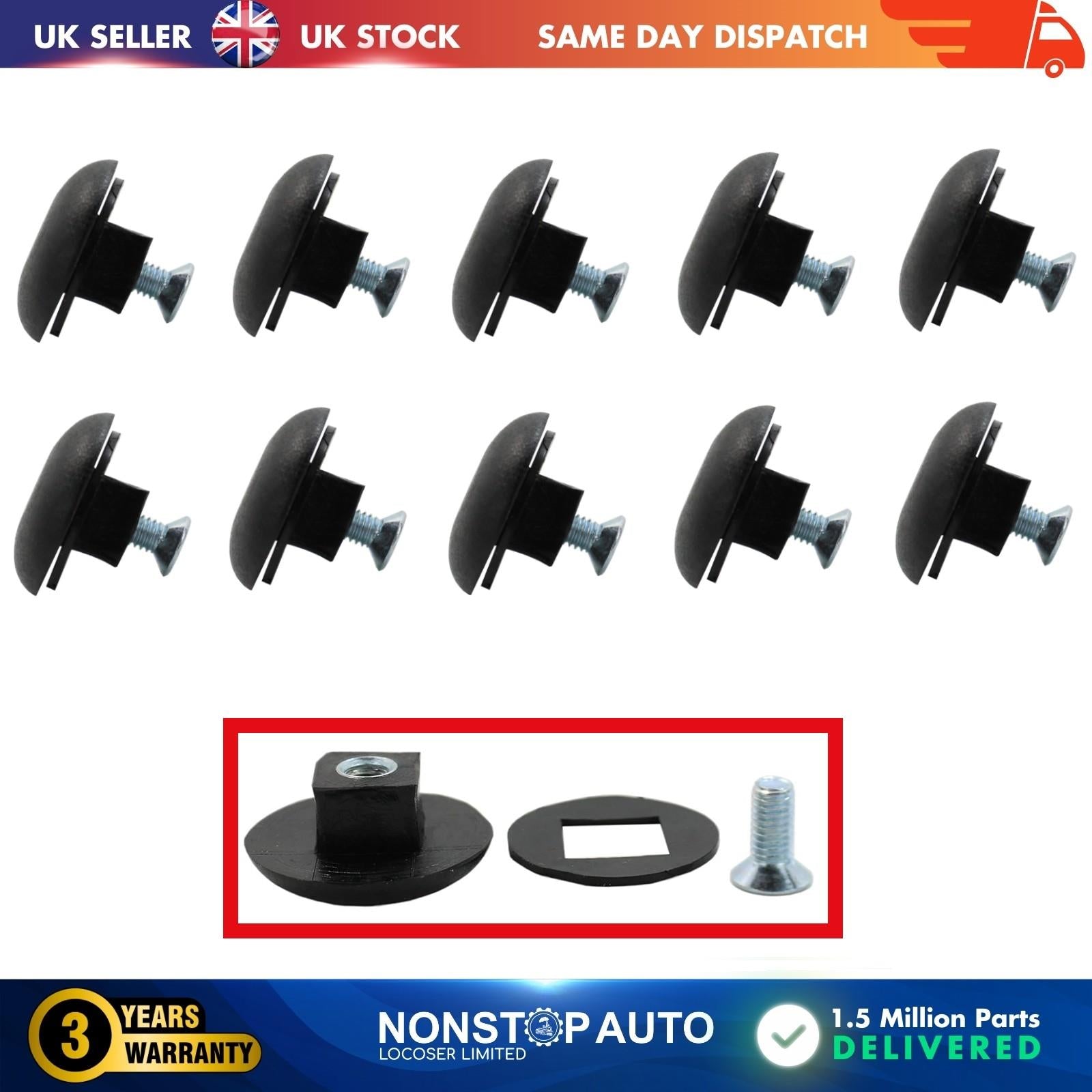 10X WINDOW MOUNTING CLIP WITH SCREW FOR CITROEN AX BERLINGO C1 C8  EVASION XSARA SAXO ZX PEUGEOT 106 107 306 309 205 206 406 806 807 PARTNER RIFTER 8573.79