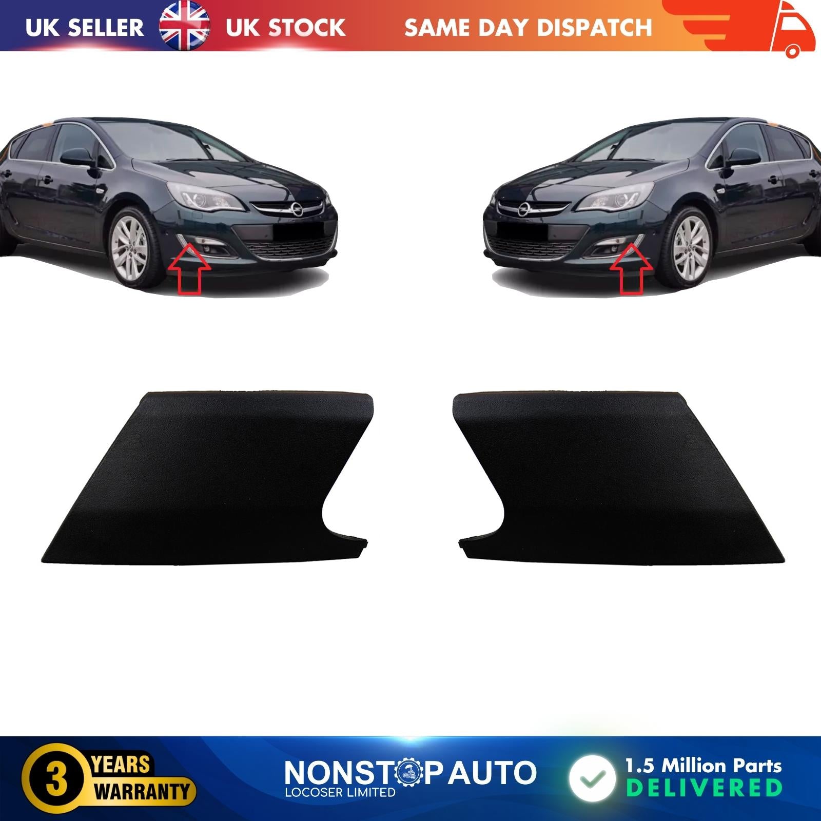 2 X Fog Light Grill Cap Cover For Vauxhall Opel Astra J 1313000