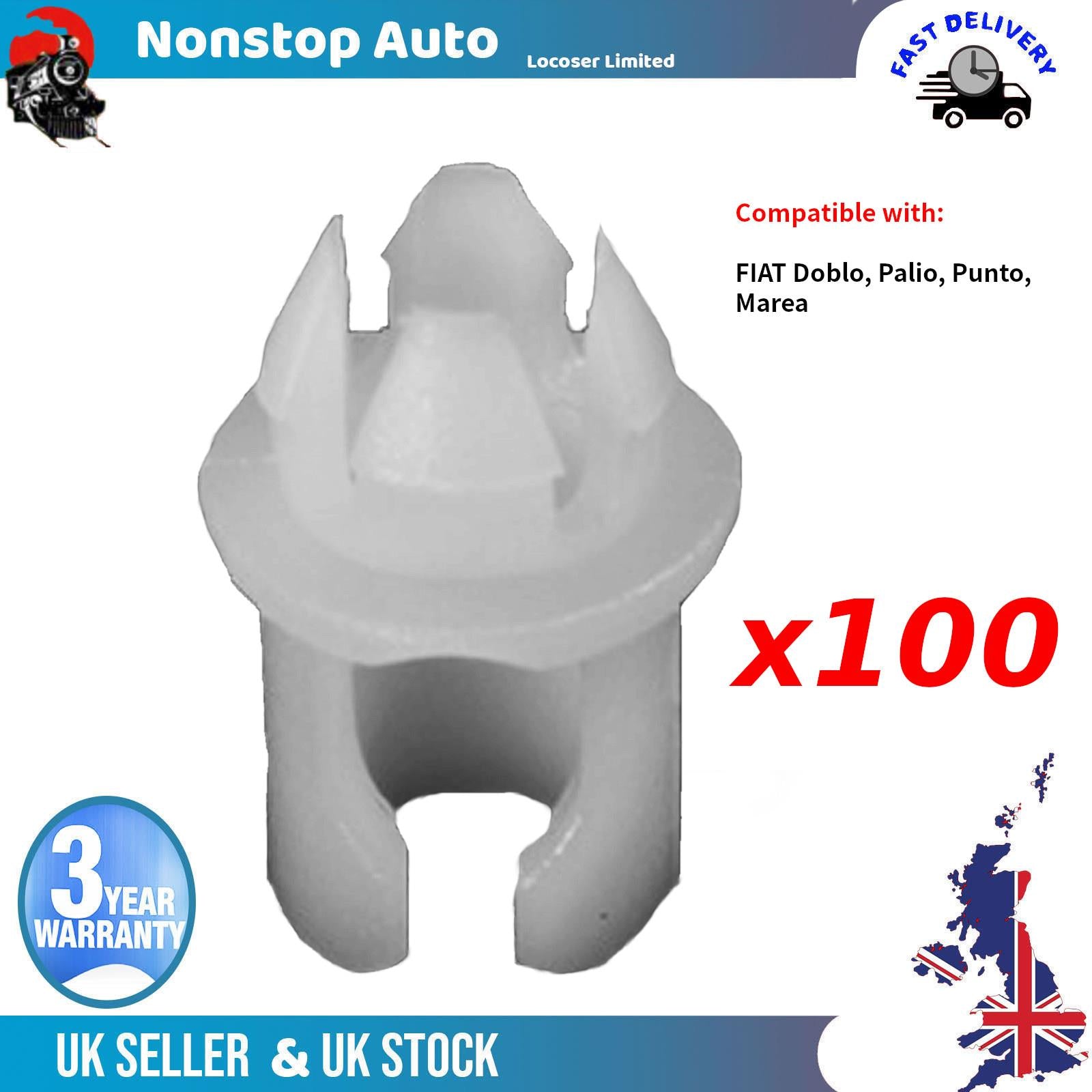 100X For Fiat Doblo Palio Punto Marea Door Lock Catch Panel Trim Clips