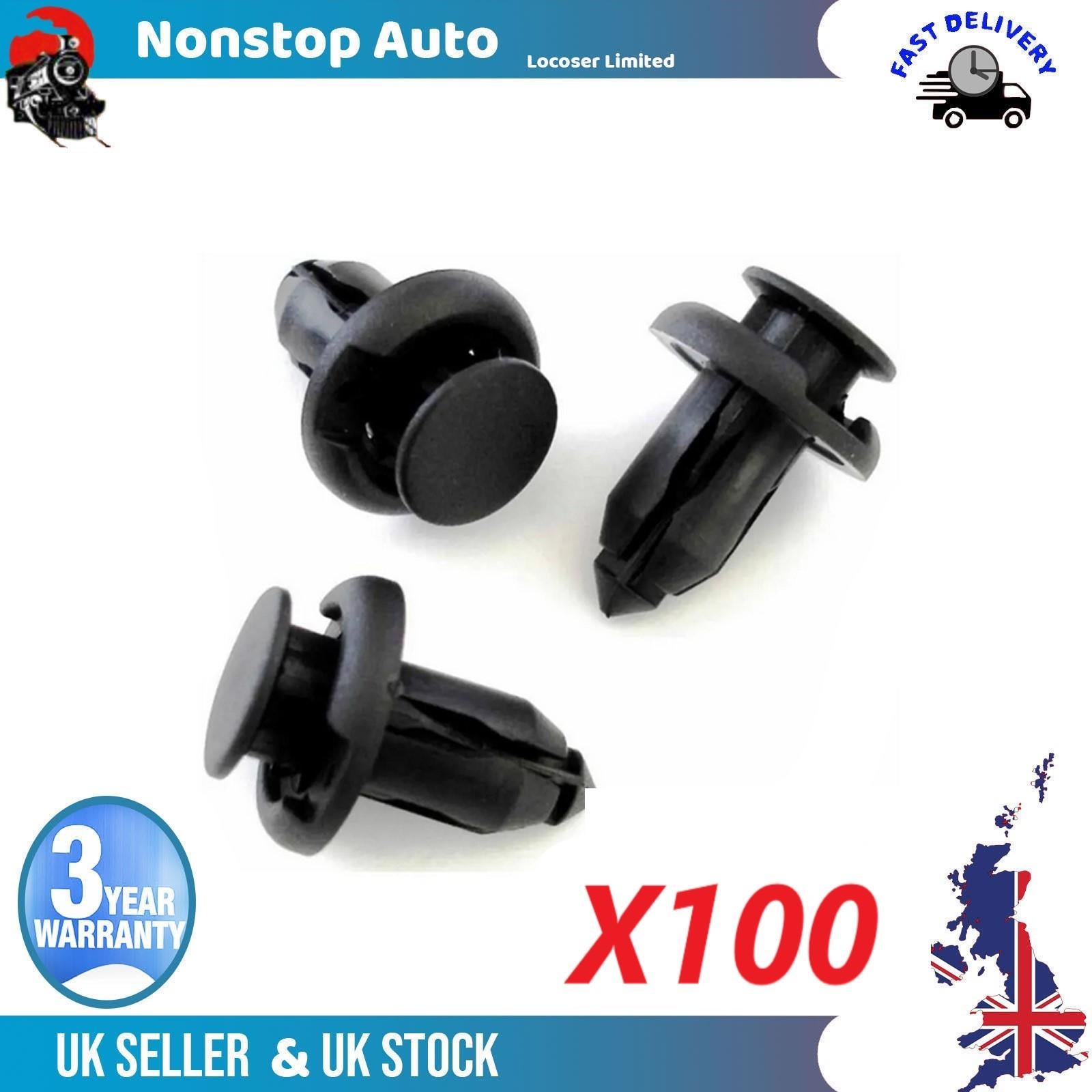 100X Bumper Grill Engine Under Tray Trim Panel Retainer Clips For HONDA