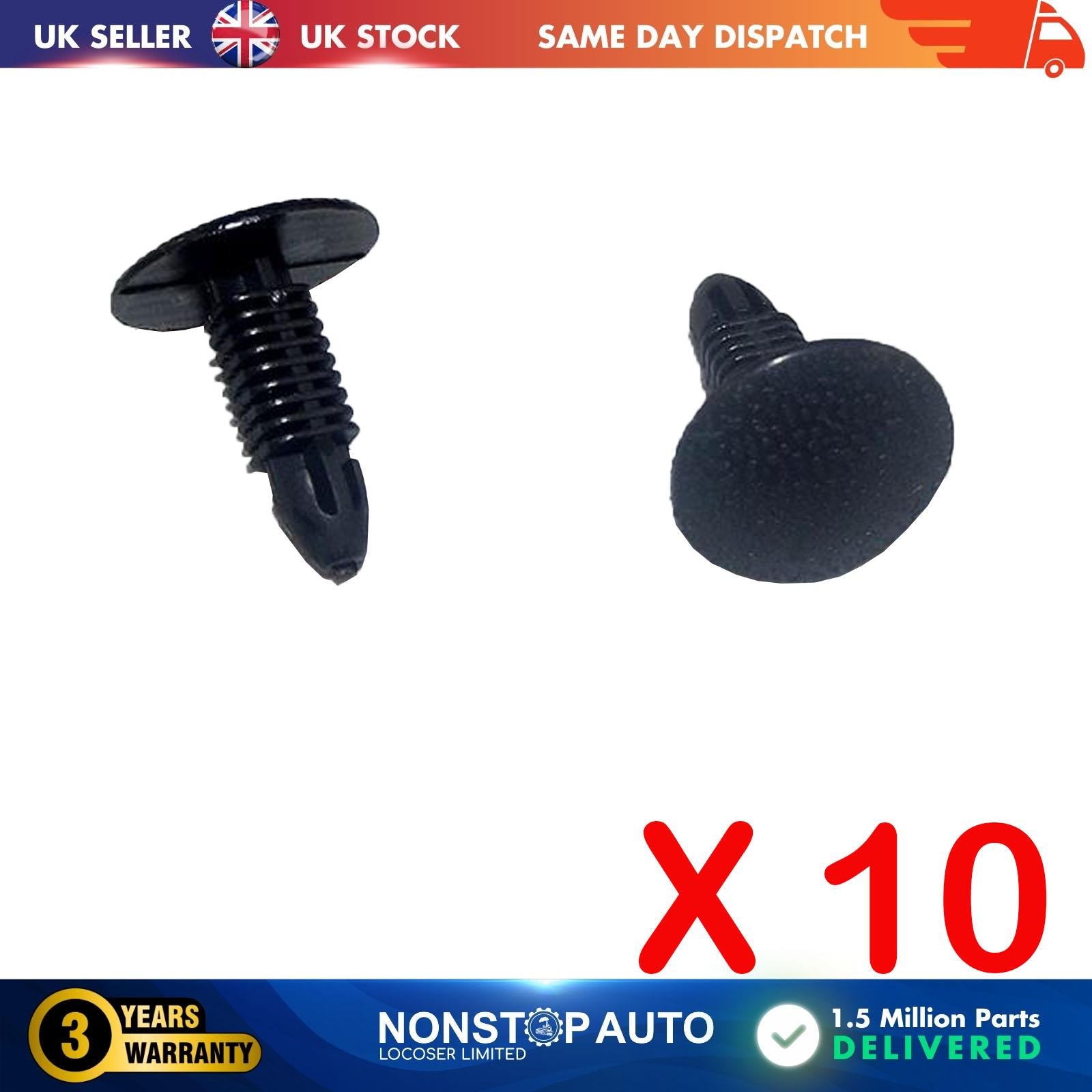 10X Trim Panel Retainer Clips For HONDA 90667-SAO-0030 76996-01P02