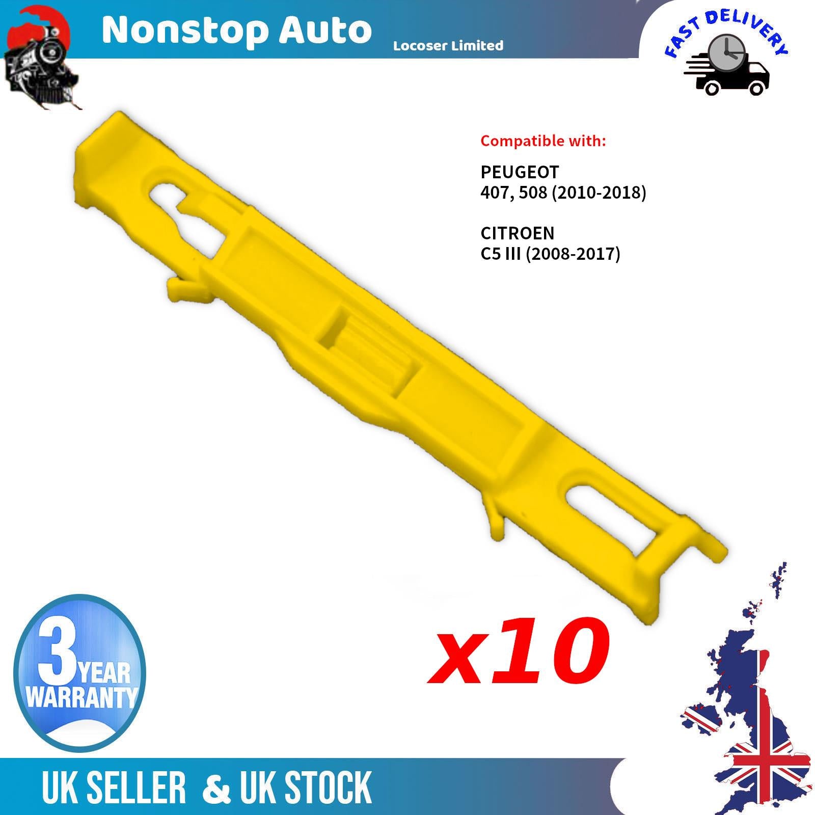 10X FITS CITROEN C5 PEUGEOT 407 WINDSCREEN MOULDING SIDE TRIM CLIPS