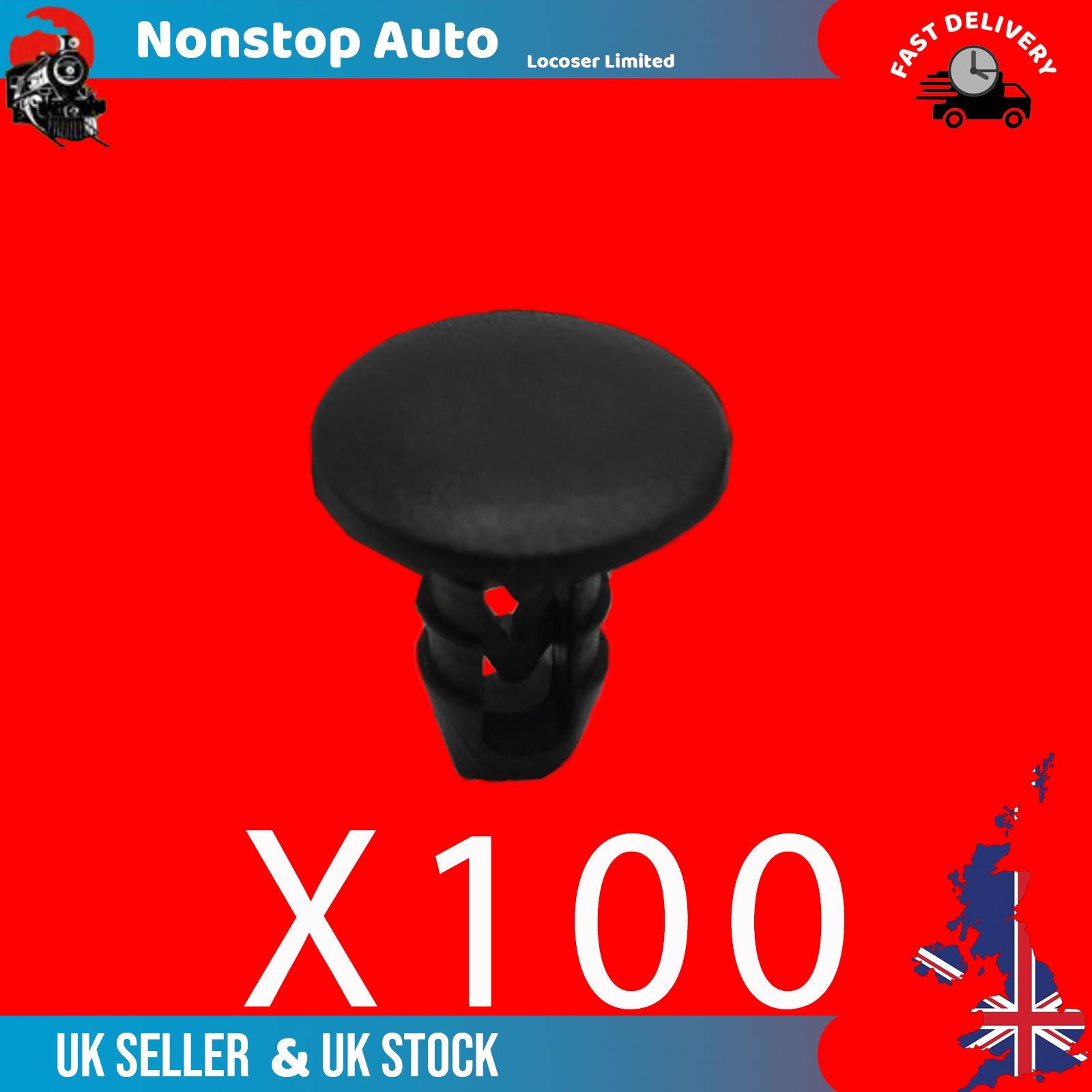 100X UNIVERSAL M8 Interior Roof Panel Trim Boot Carpet Floor Clips