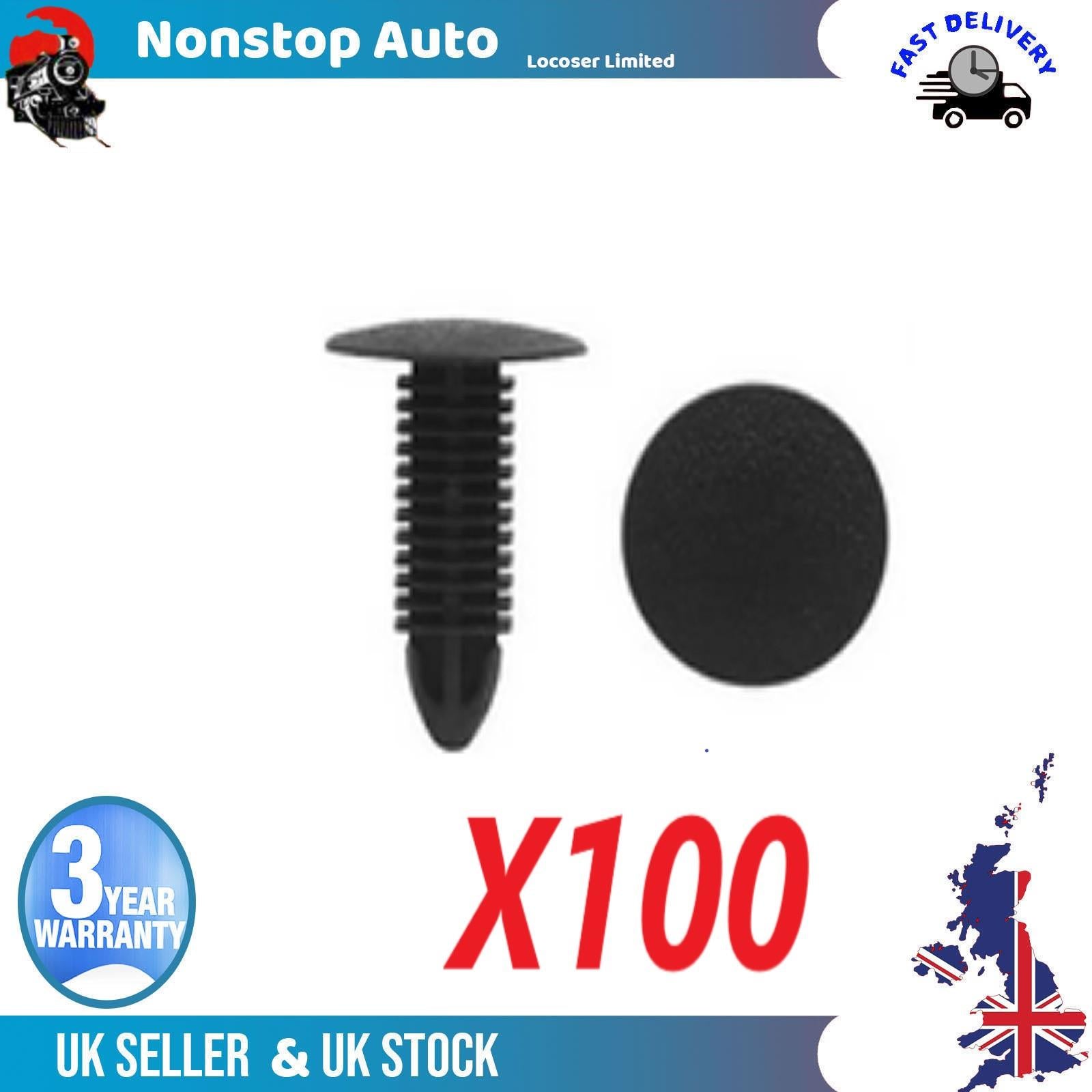 100X Universal Trunk Liner Retainer Trim Clips