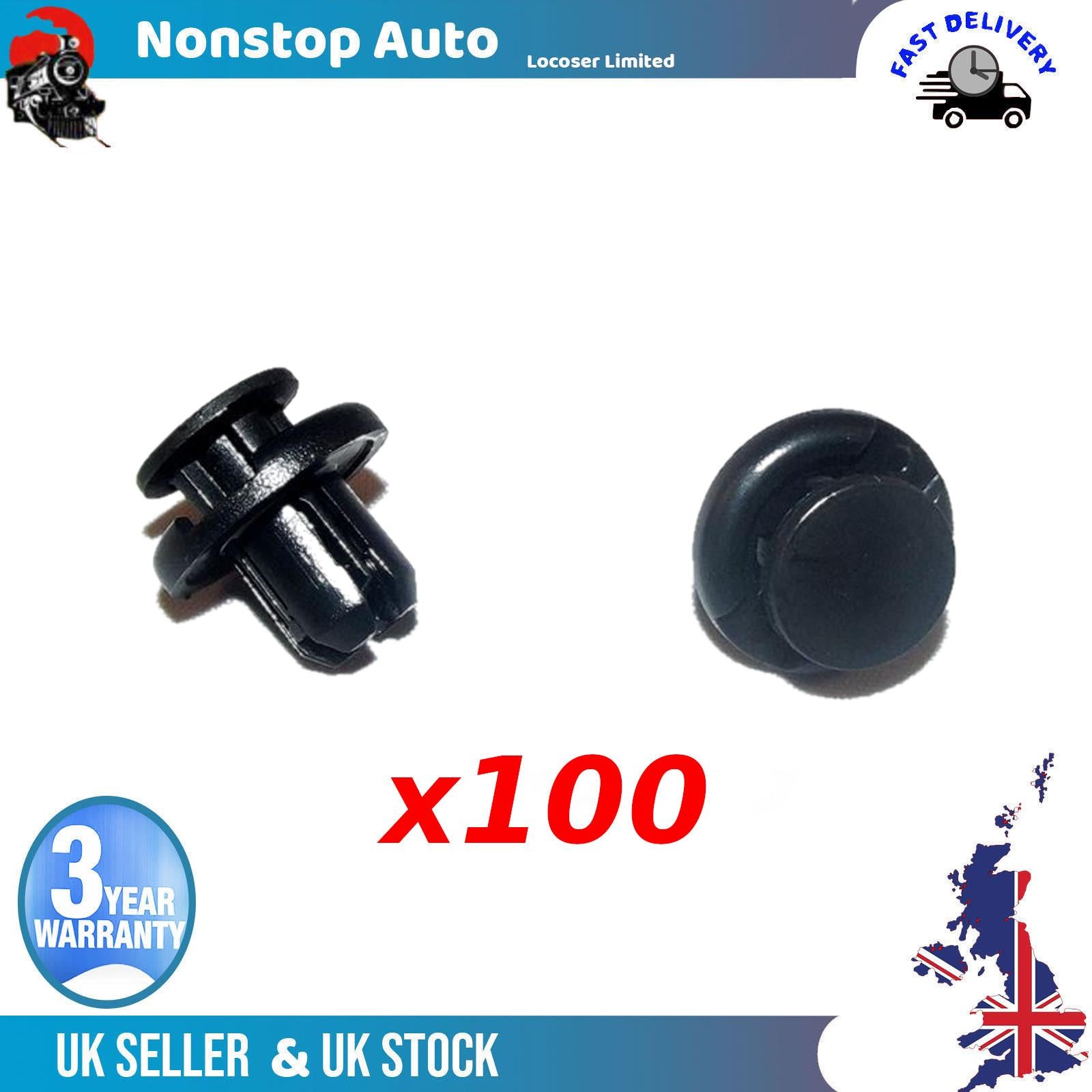 100X For Honda Accord Civic Jazz Acura RL Acura TSX -TL Acura TSX Wagoon FR-V Bumper Grill Strip Panel Trim Clips