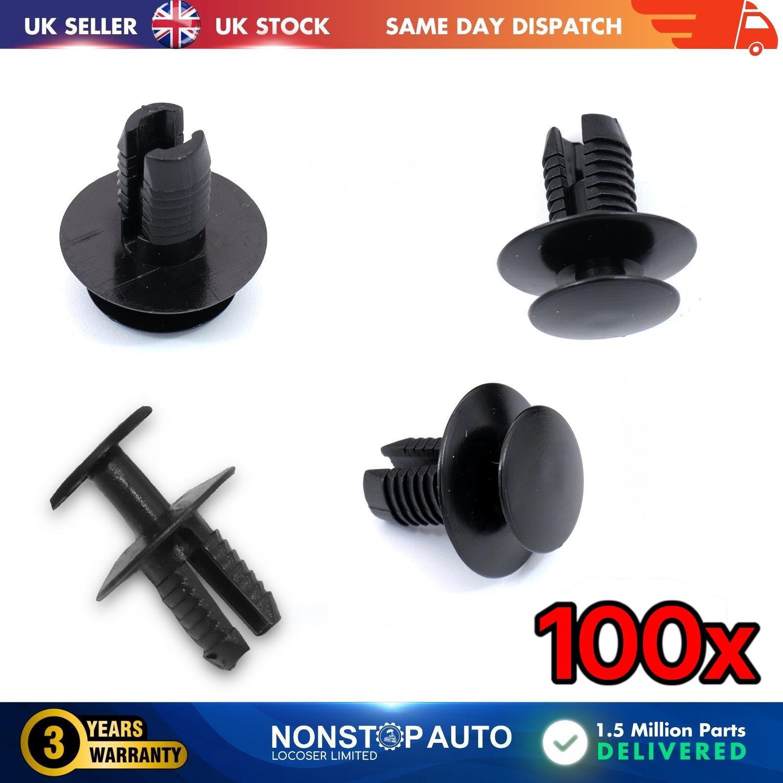 100x Wheel Arch Lining Splash Guard Trim Clips For BMW MINI MERCEDES VOLVO 2019900292
