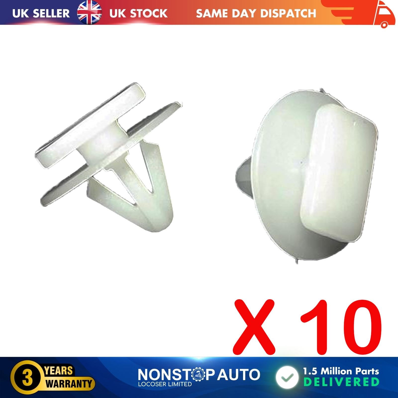 10X Front Fender Push Type Retainer Clips OPEL / VAUXHALL Corsa C 122920