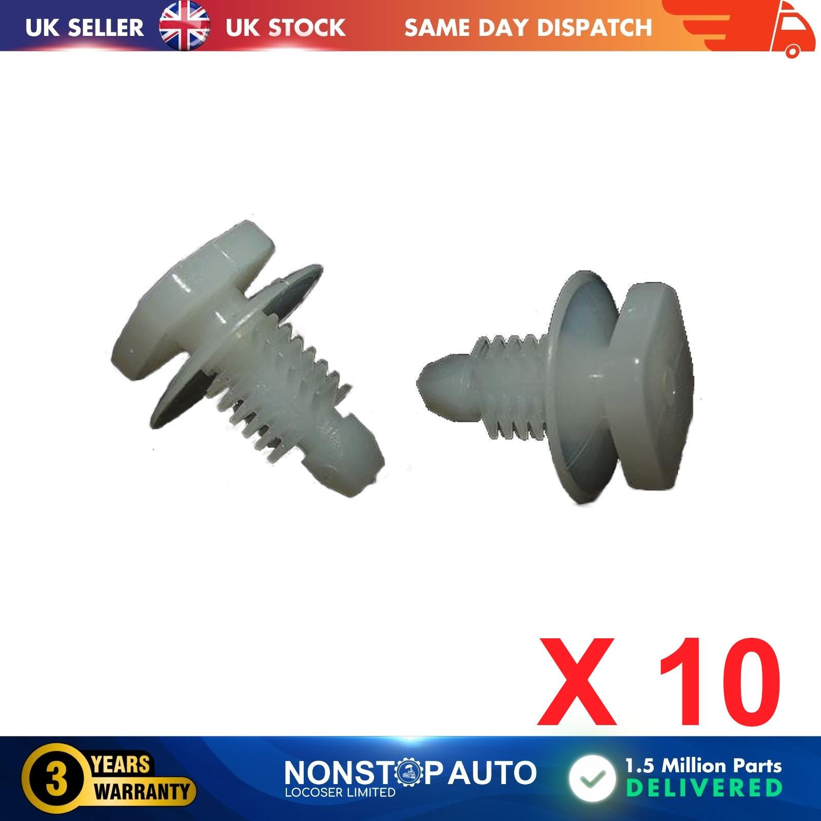 10X Bumper Fender Skirt Trim Retainer Clips For FIAT 82491303
