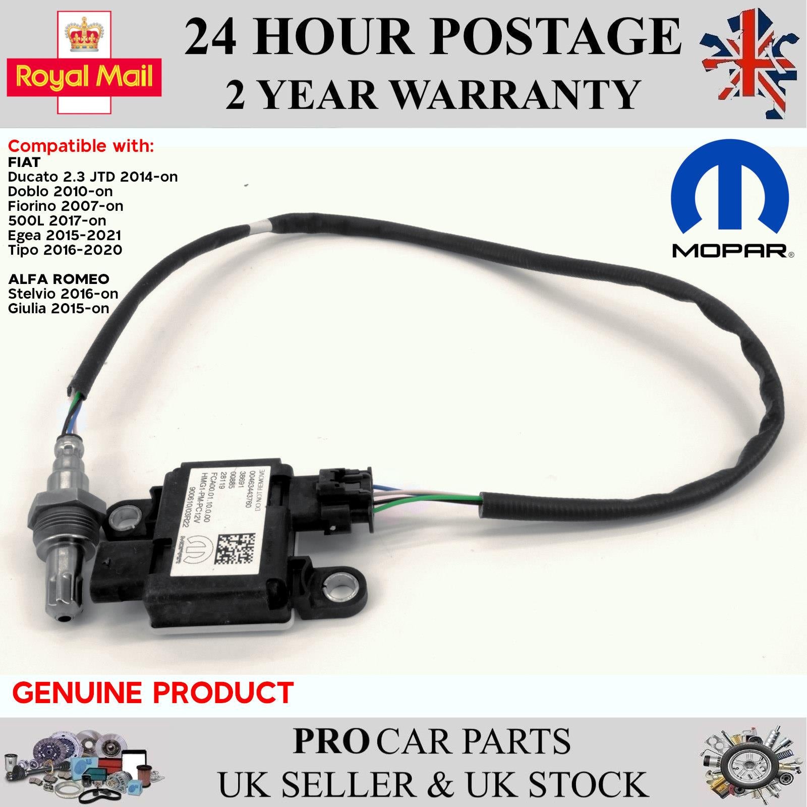 Genuine Mopar Nox Gas Particle Sensor For FIAT Ducato Doblo Fiorino 500L Egea ALFA Stelvio Giulia 463443760