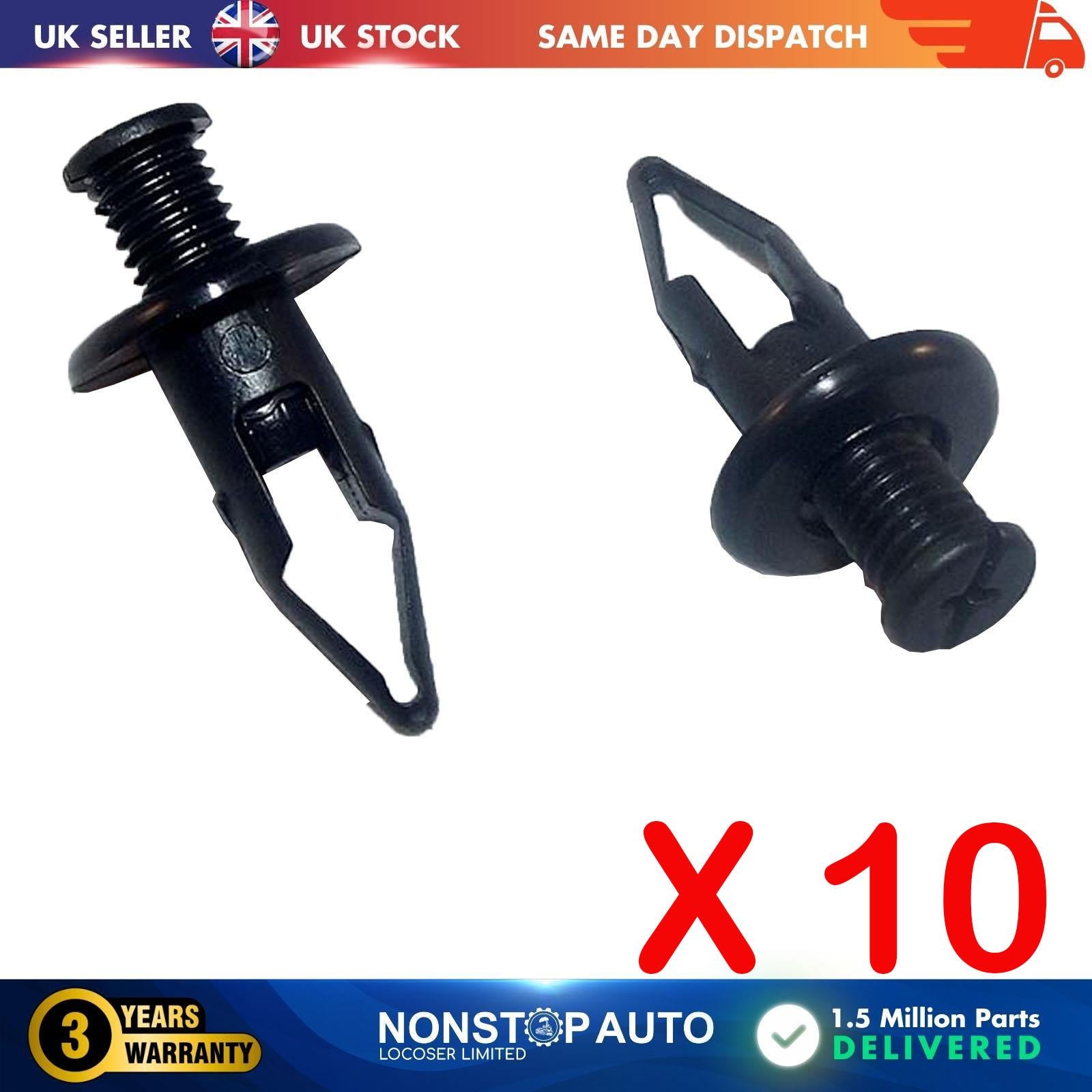 For HONDA Bumper Fascia Push Type Retainer Clips X10