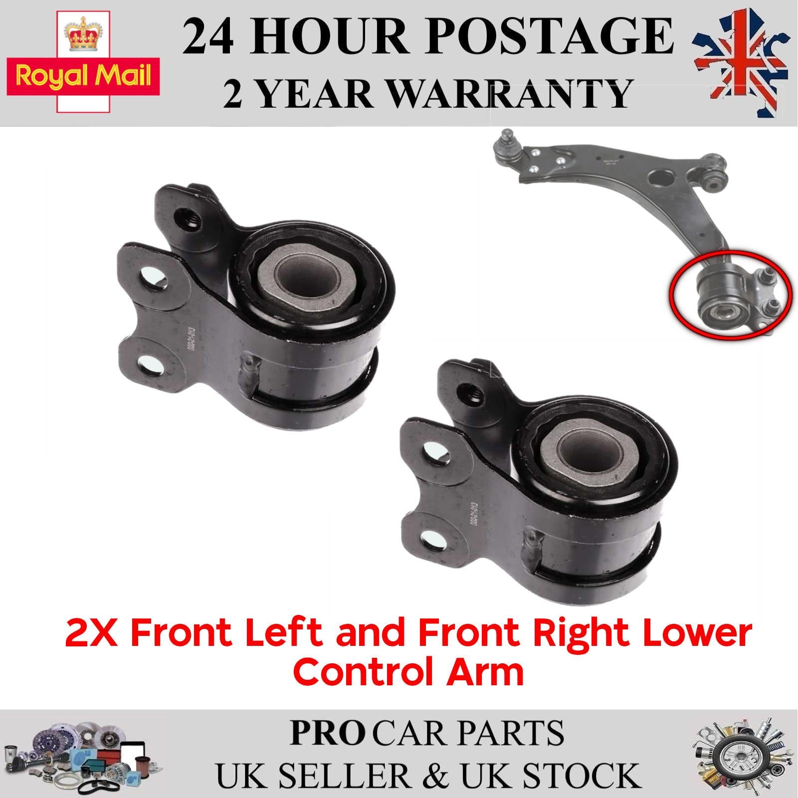 2X Track Control Trailing Arm Mounting Wishbone Suspension Silent Block For MAZDA FORD VOLVO 8V413A423AB 8V413A424AB