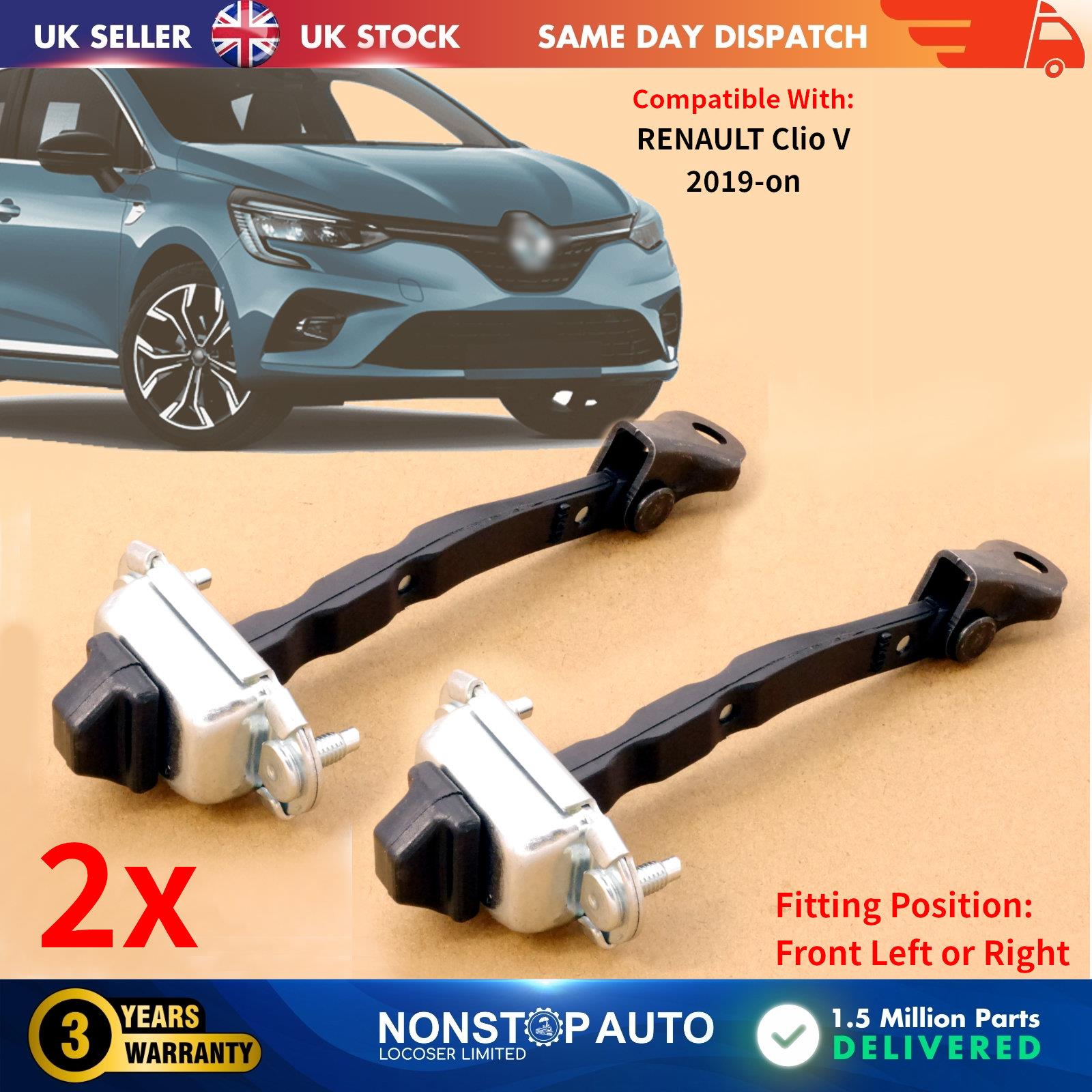 2X Door Hinge Check Strap Stopper Front Left Right For RENAULT Clio V 804306575R