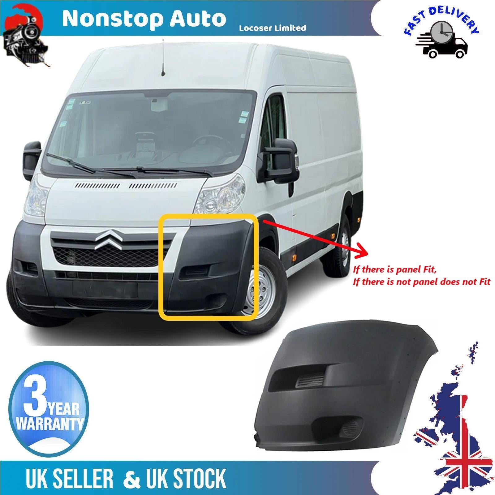 Front Bumper Corner Cap Left No Fog Hole For CITROEN Relay 2006-2014 7401GF