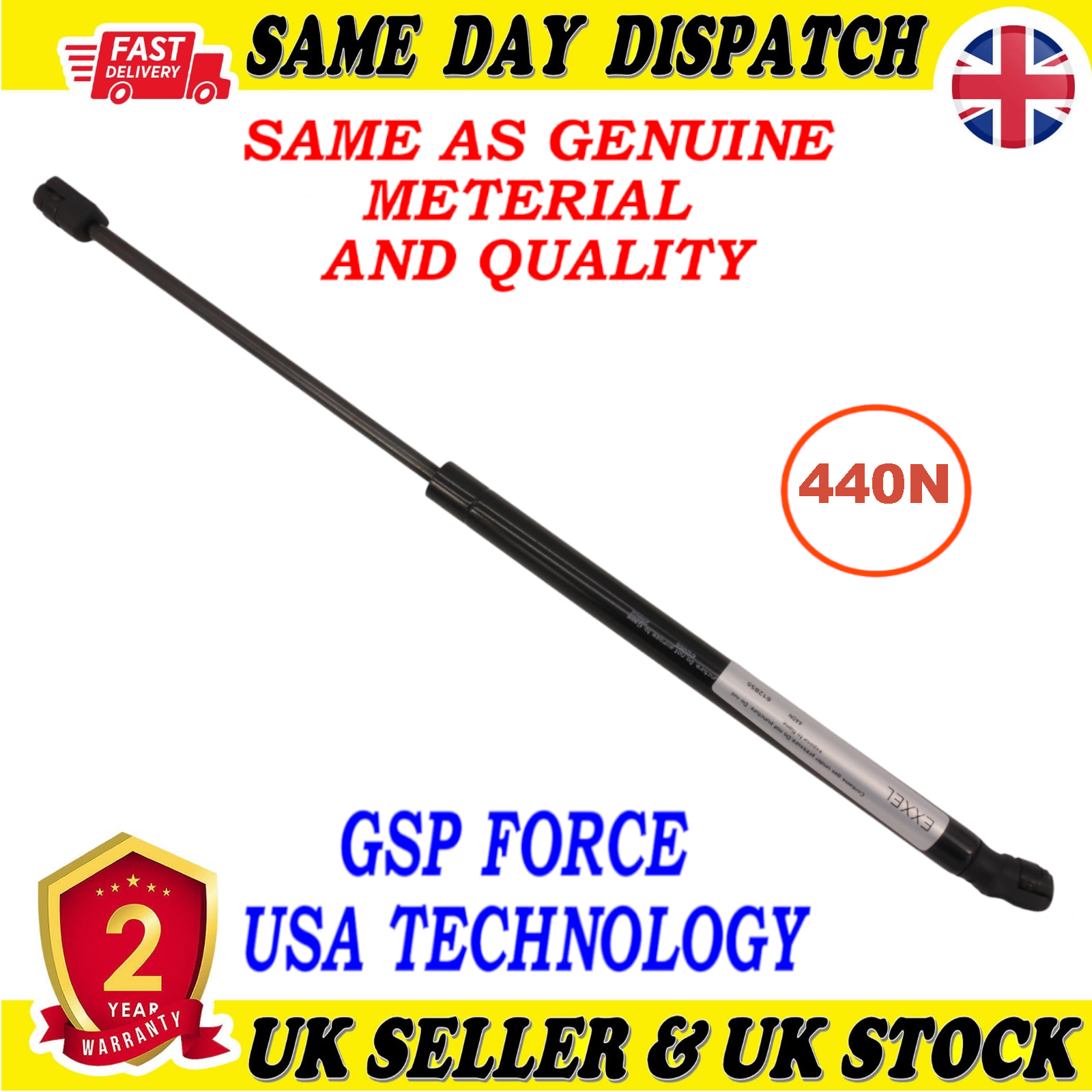 TAILGATE BOOT GAS STRUTS 440 Newton FOR SEAT LEON SC 5F3827550A