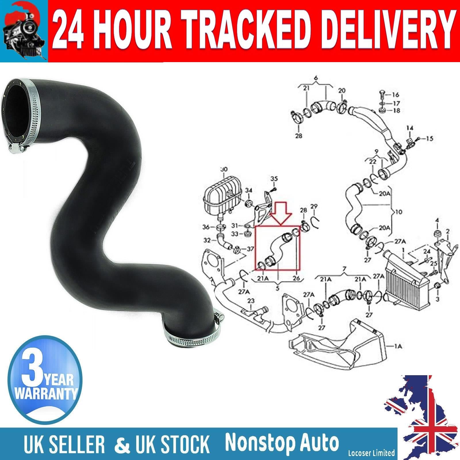 TURBO INTERCOOLER HOSE PIPE FOR AUDI A4 B6 B7 1.9 TDI 8E0145834AH