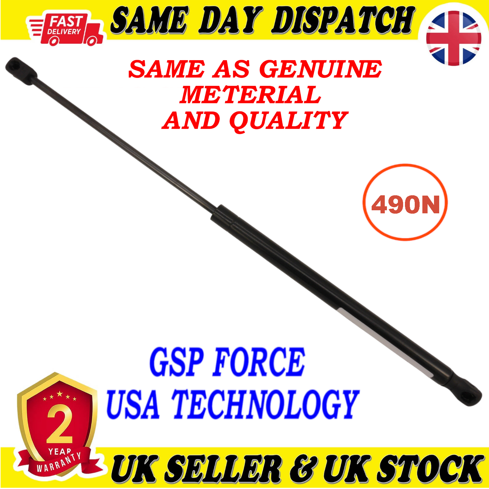 TAILGATE BOOT GAS STRUTS 490 Newton FOR SKODA YETI 5L6827550