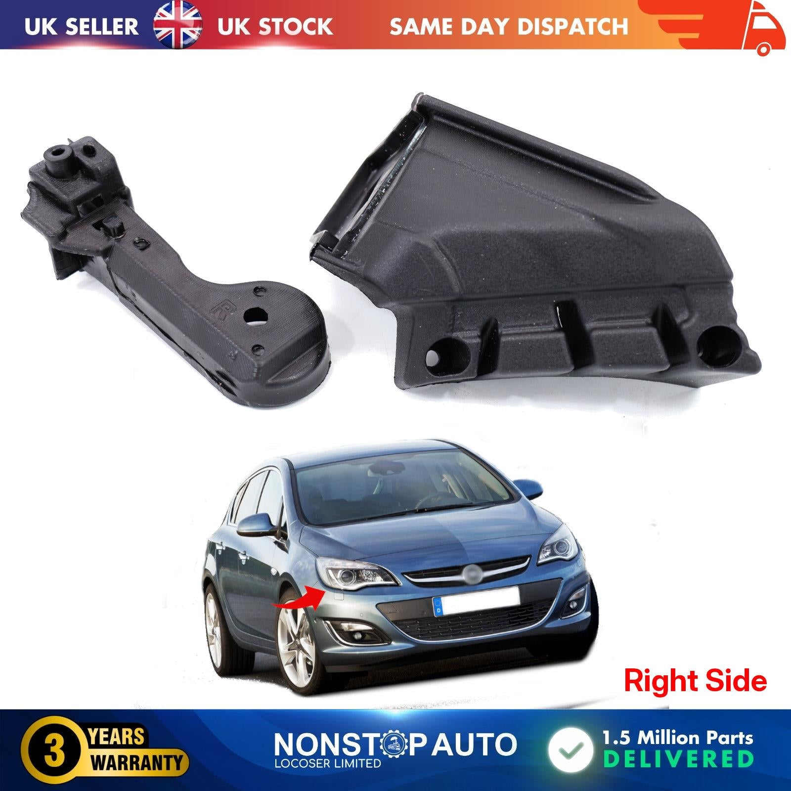 Headlight Repair Kit Bracket Mount Clips Right Fits Vauxhall Opel Astra J 13335737-R