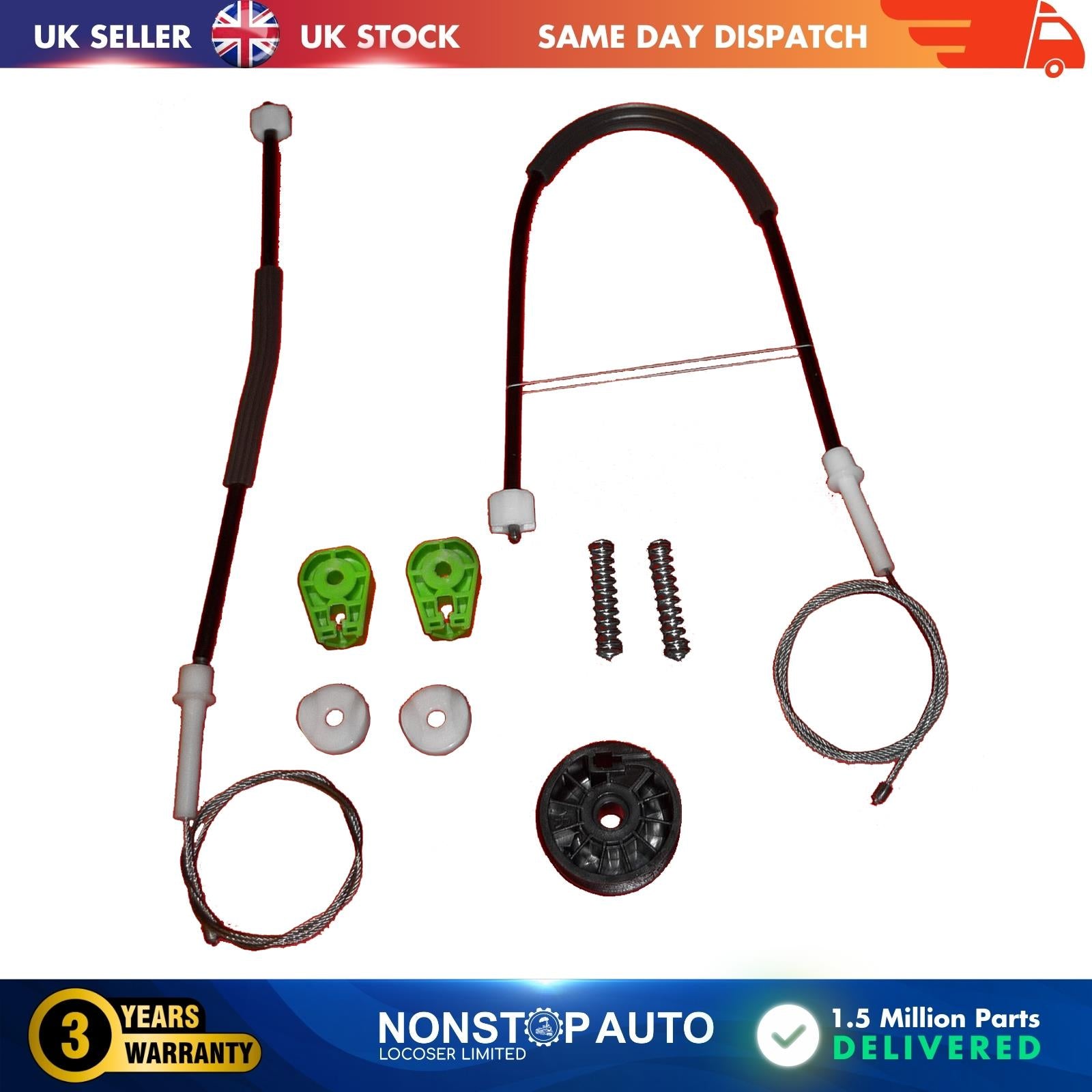 Window Regulator Repair Kit / Rear Right Fits PEUGEOT 307 Cabriolet Convert
