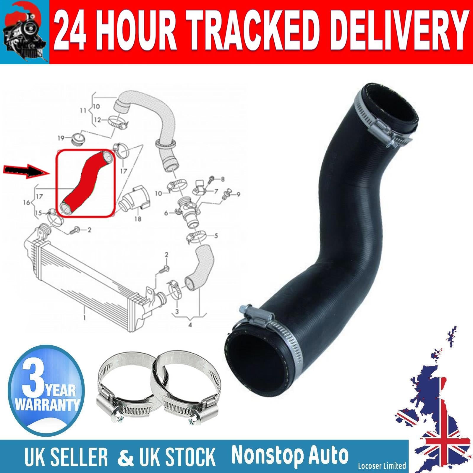 TURBO INTERCOOLER HOSE PIPE   FOR VW MULTIVAN T5 TRANSPORTER T5 2.0 BiTDI 7E0145709D