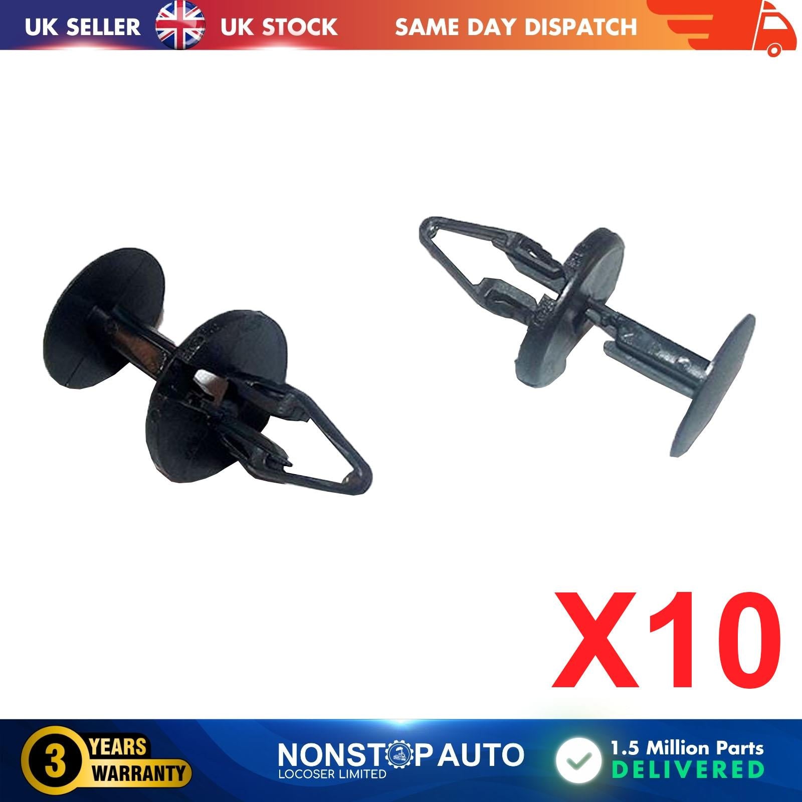 10X FOR FORD CHEVROLET G.M. Door Card Trim Panel Wheel Arch Cover Retainer Clips W713610S300, C11589289