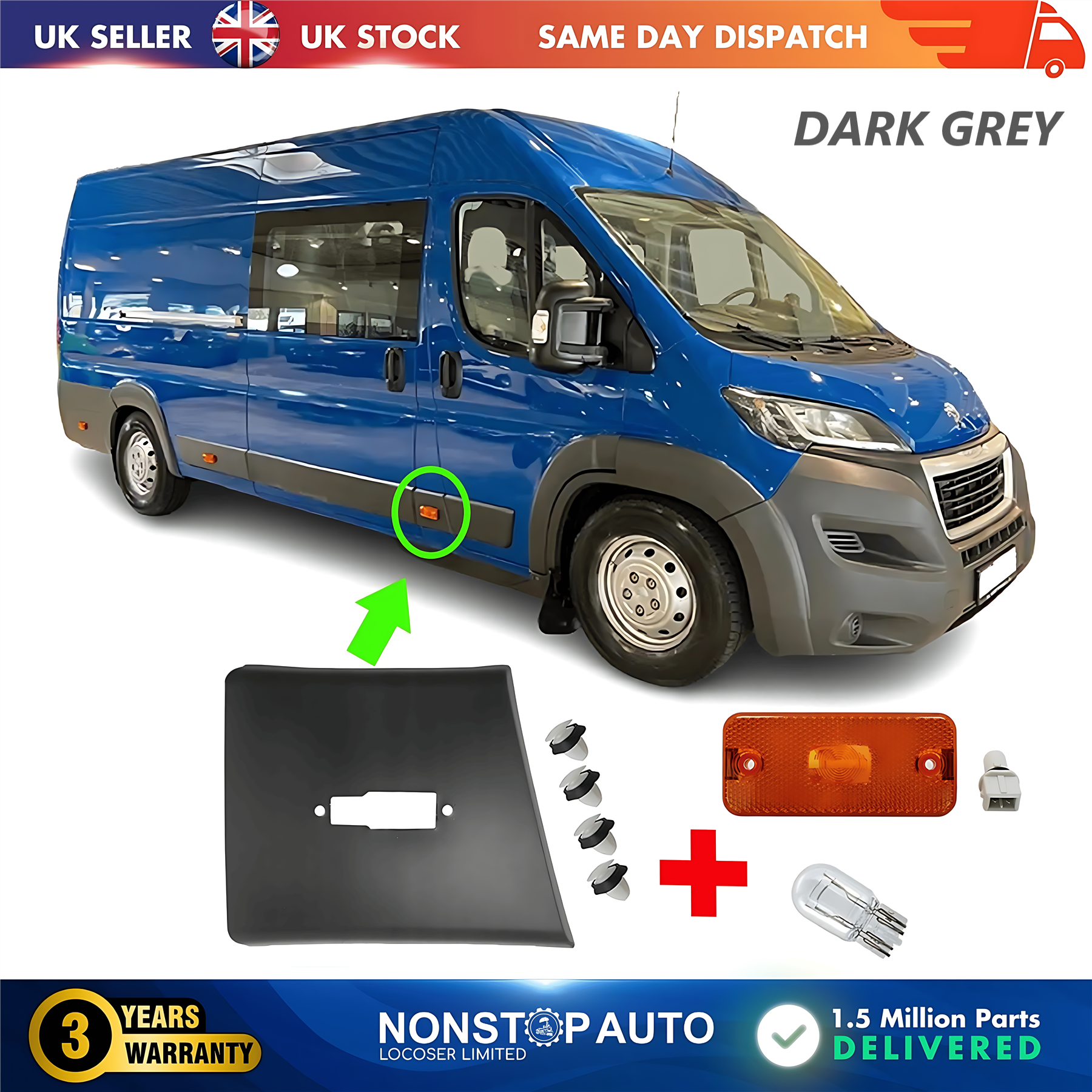 Moulding Trim Panel Indicator Bulb Right For CITROEN Relay PEUGEOT Boxer FIAT Ducato 2006 on 8547W3
