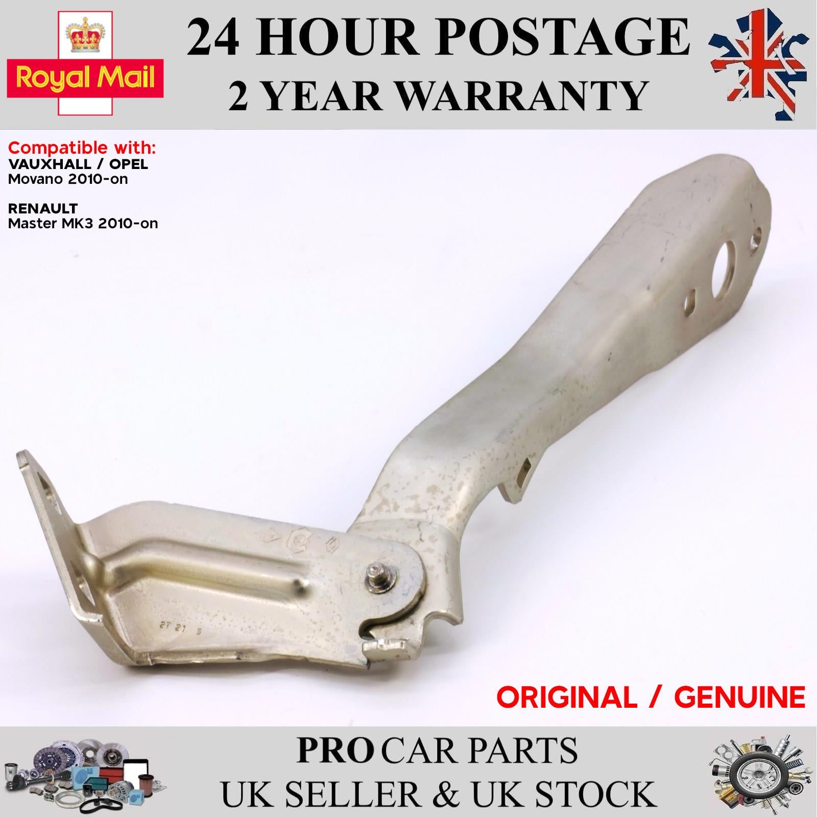 Bonnet Hinge Front Left Genuine For RENAULT Master MK3 VAUXHALL Movano 2010 on 654010006R