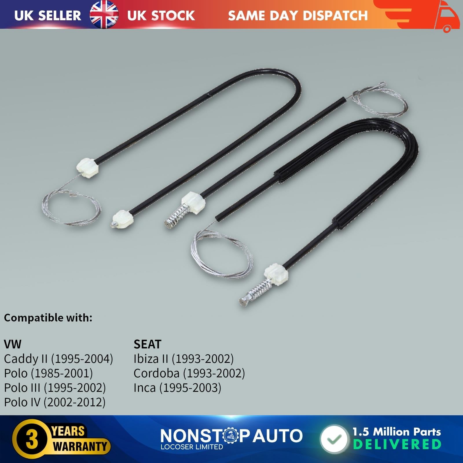 Window Winder Regulator Repair Kit Front Left  Fits VW Caddy II Polo III IV SEAT Ibiza II Cordoba Inca 6K4837401AA