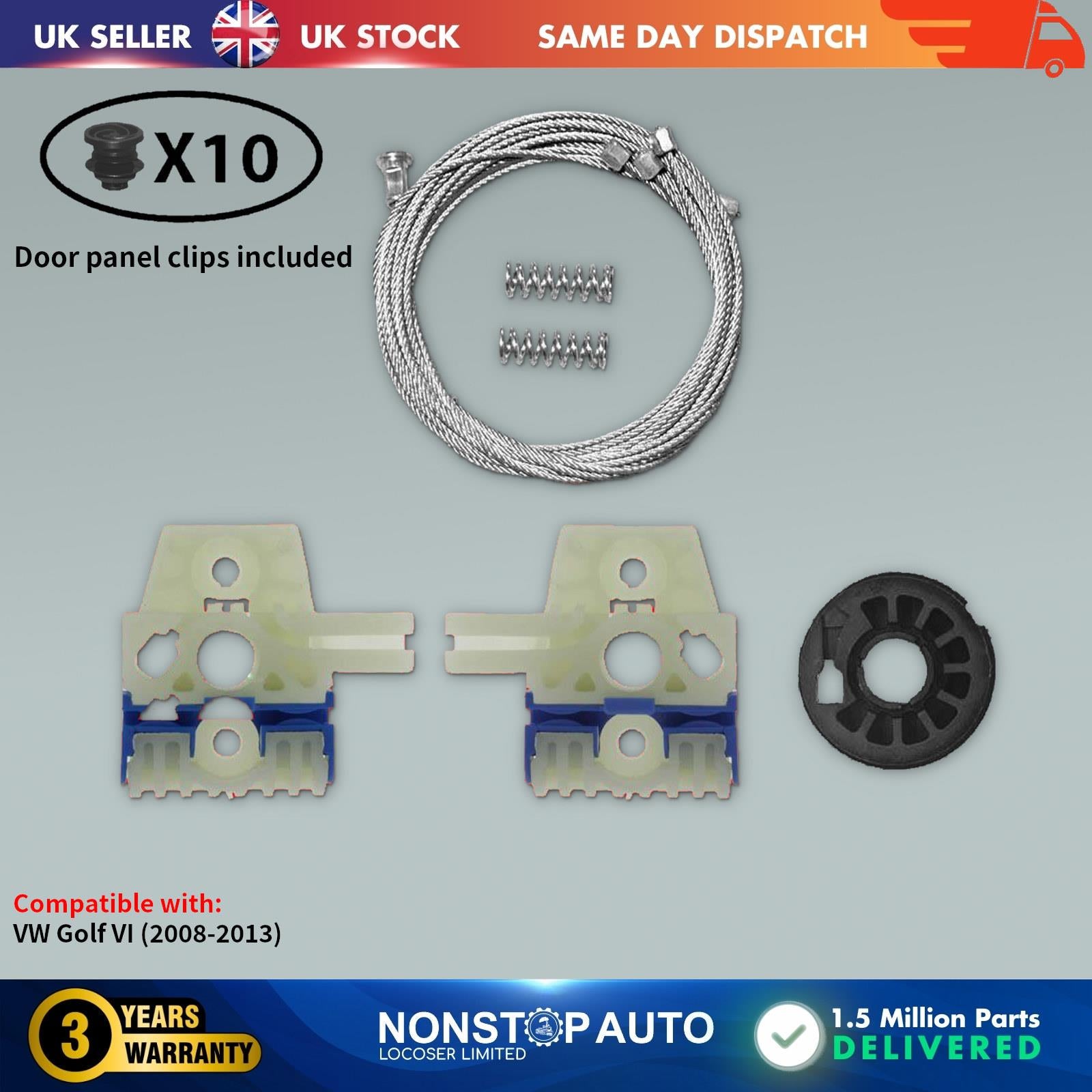 For VW Golf MK6 Bora Window Regulator Repair Kit Front Right