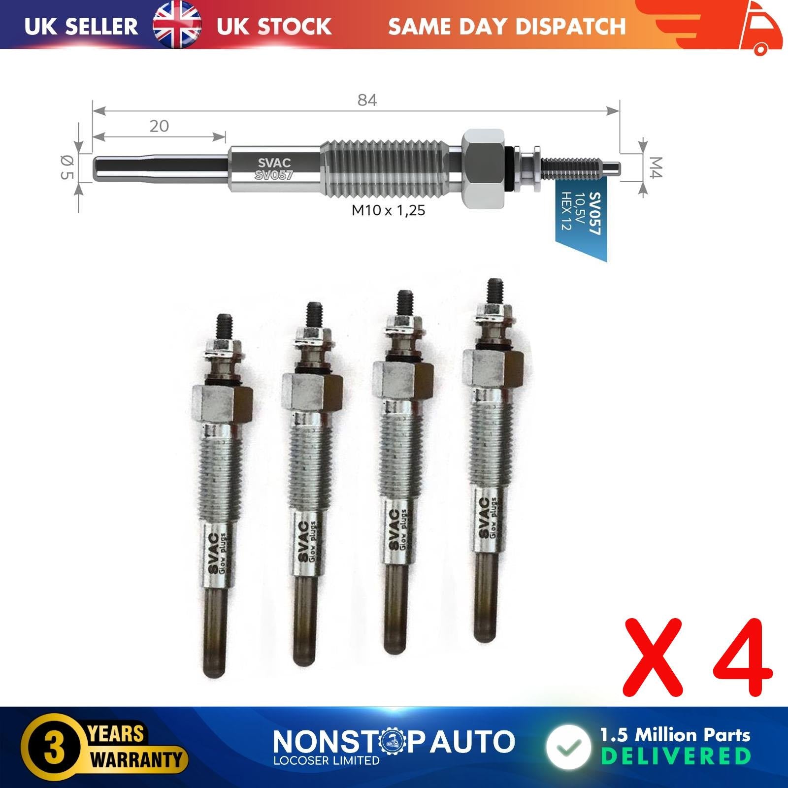 4X Glow Plugs For MAZDA 626 IV 2.0 D RFS518601
