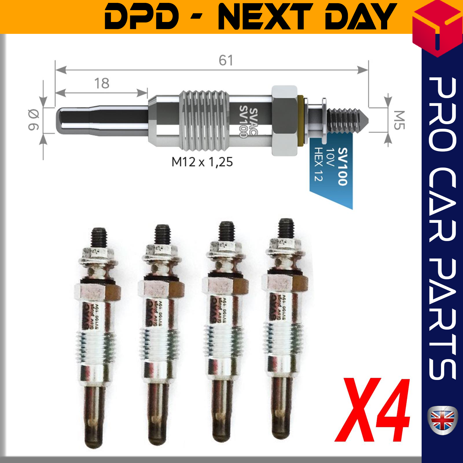 4 X FORD ESCORT-FIESTA-MONDEO 1.8 D-TD / MAZDA MAZDA 121 RTJ 1.8D Glow Plug