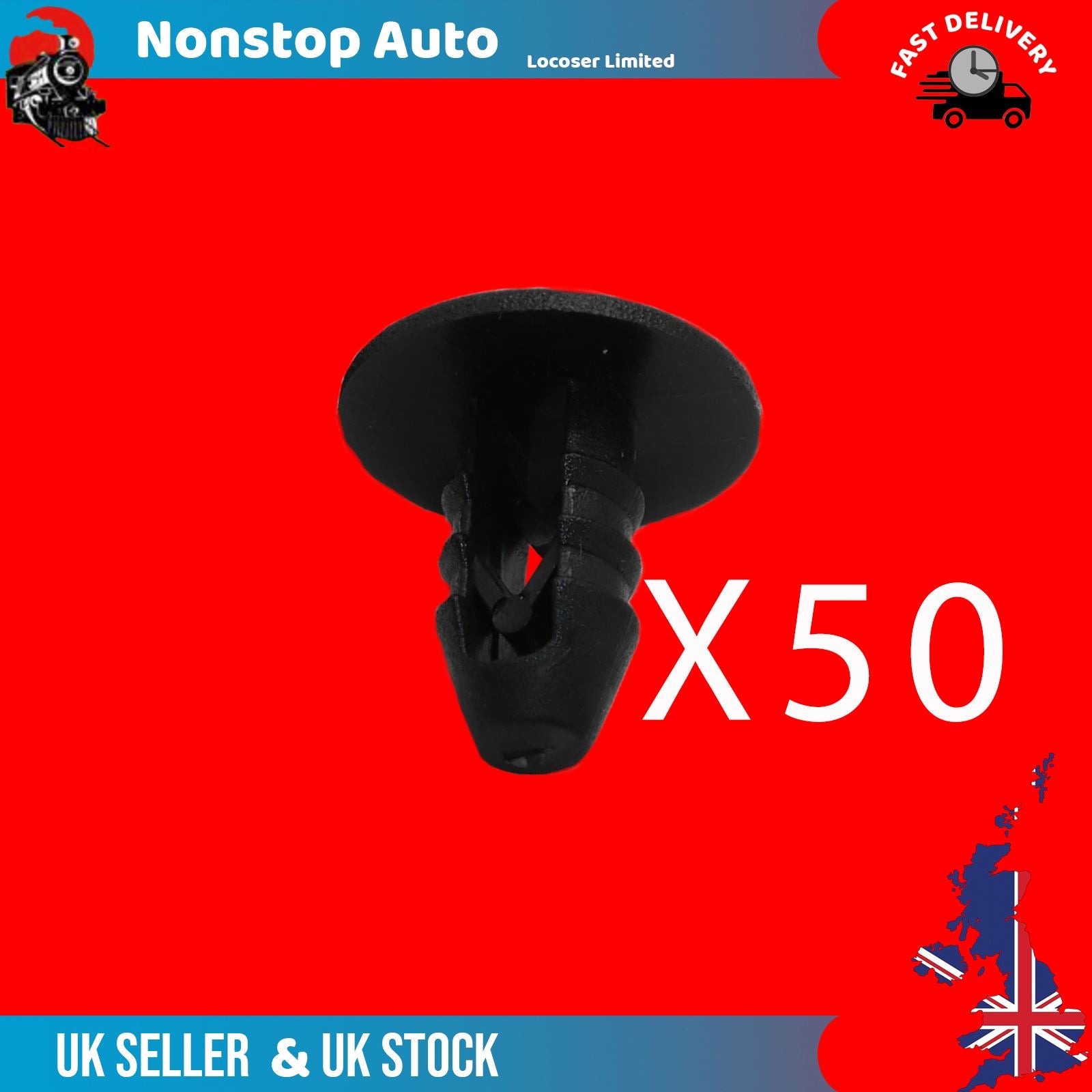 50X Universal M8 Interior  Roof Panel Trim  Boot Carpet Floor Clips