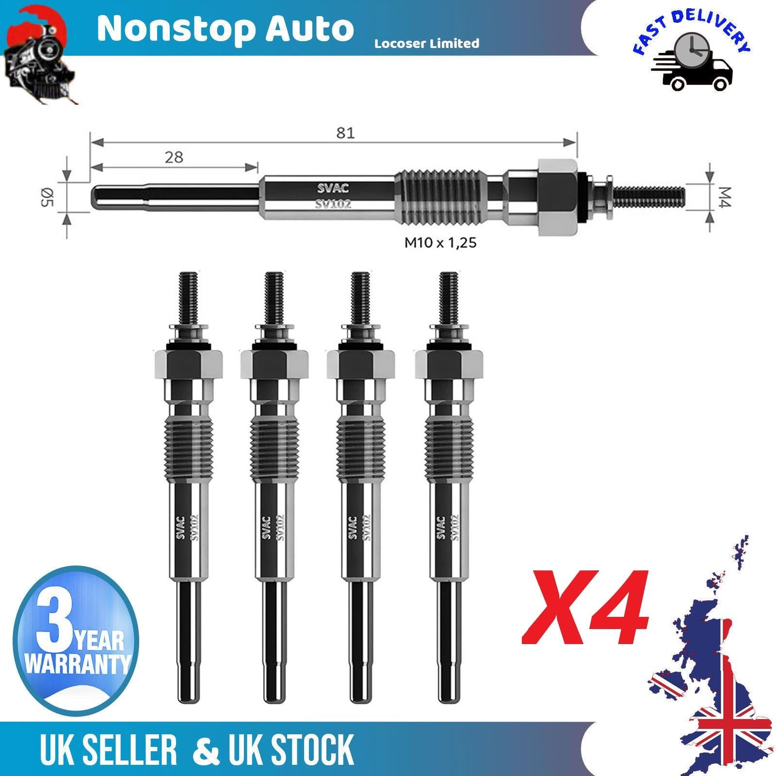 4X Glow Plugs For TOYOTA Avensis Camry Carina II III IV V VI Corolla 1985087703