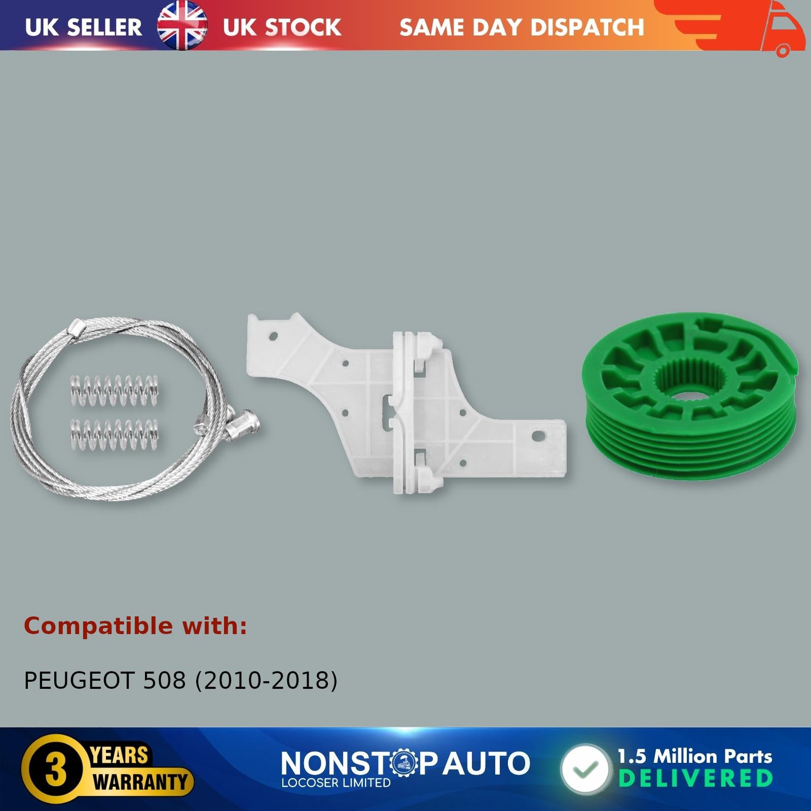 Window Regulator Repair Kit Front Left Fits PEUGEOT 508 9221-GY