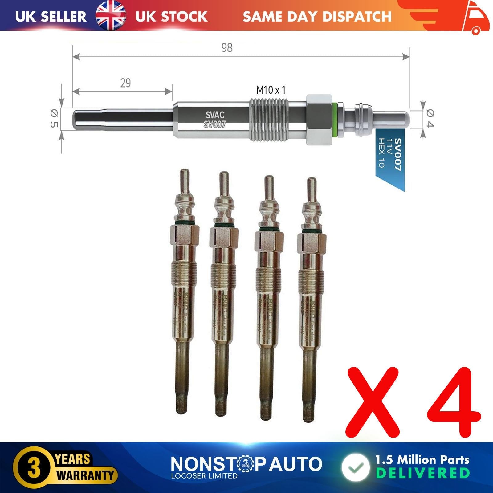 4X Glow Plugs For AUDI A2 A3 A4 A6 N10579201