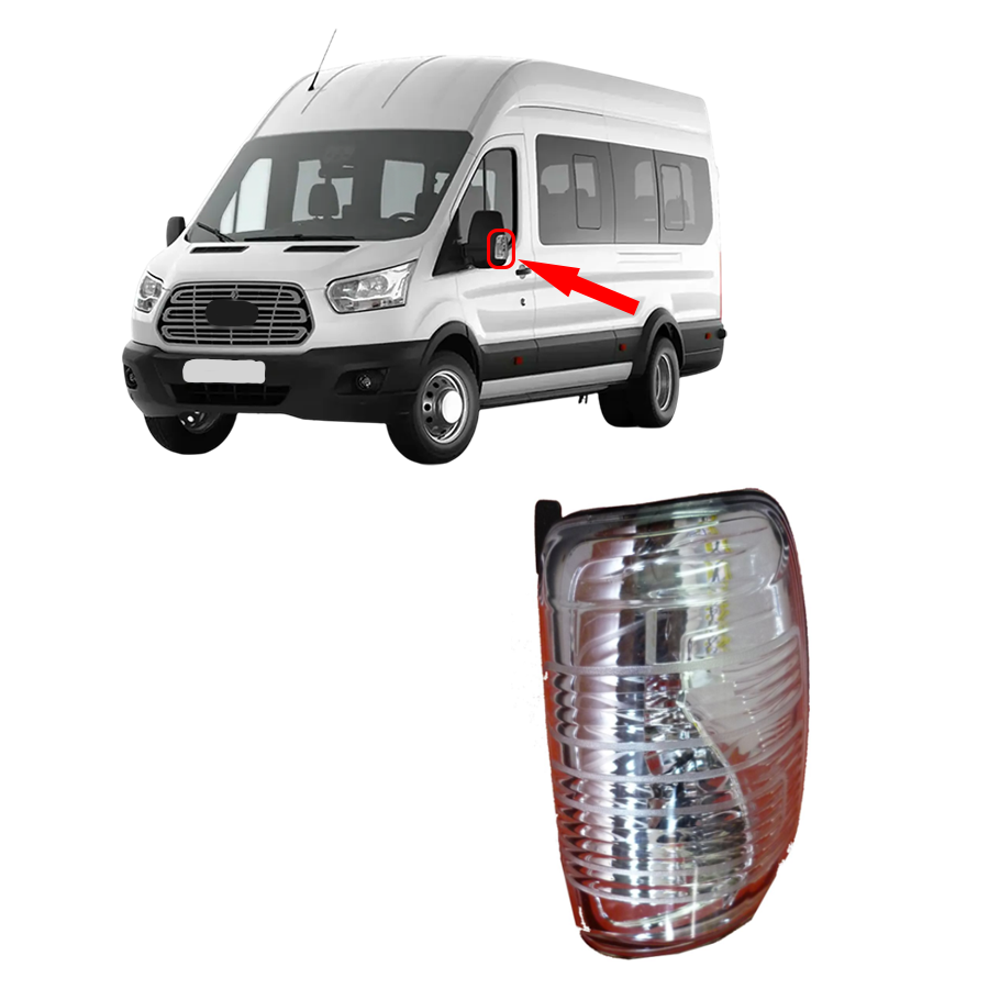 Ford Transit Custom wing mirror indicator light repeater white colour / left side