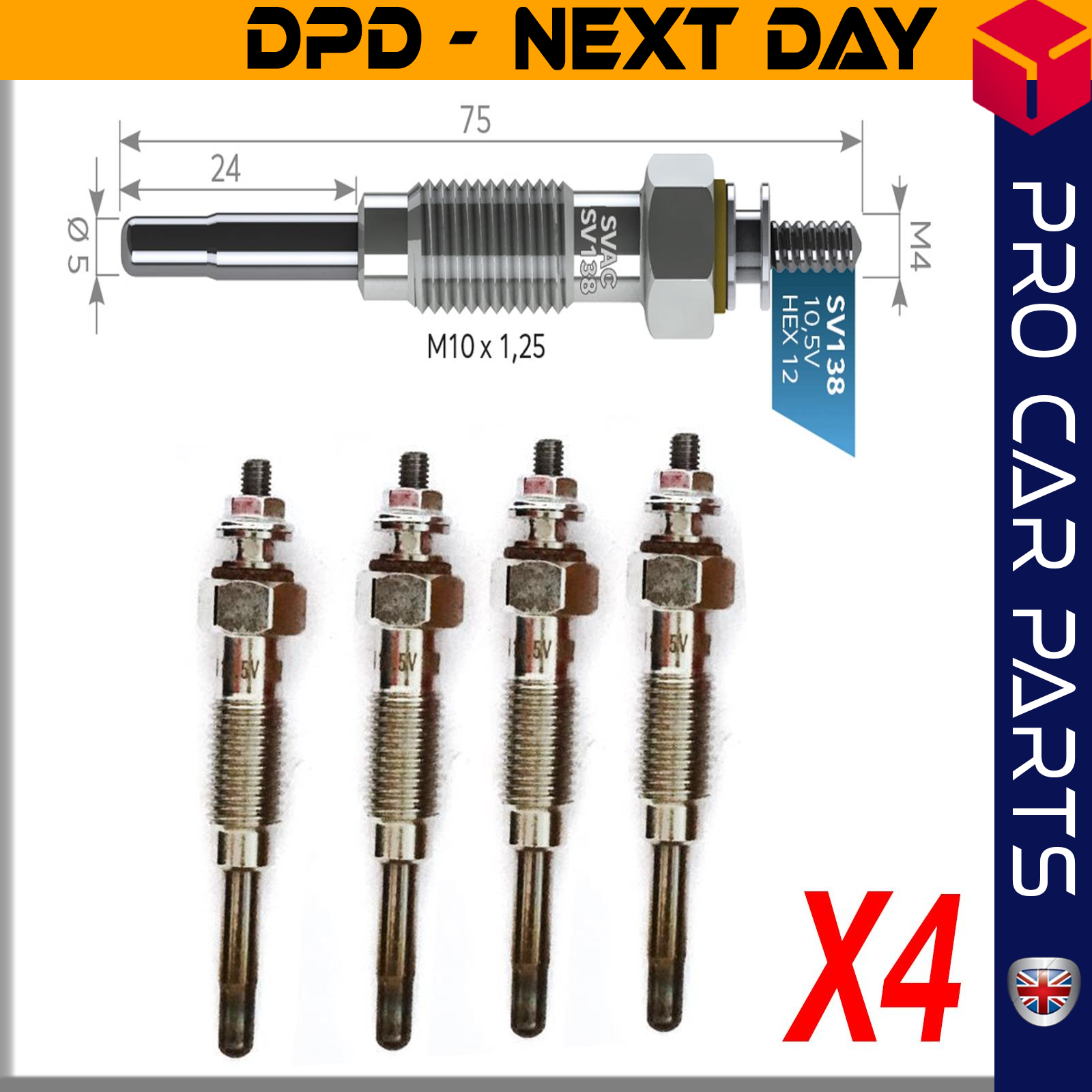 4 X MITSUBISHI JUPITER Glow Plug