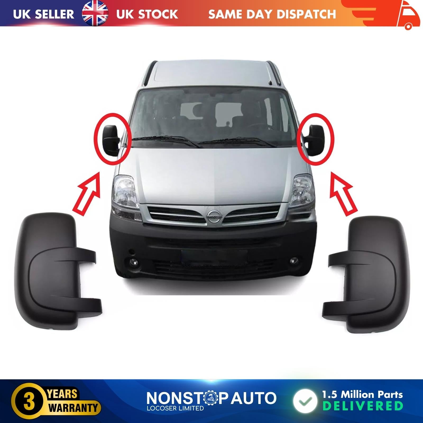 Wing mirror cover cap / left&right side For Vauxhall Movano