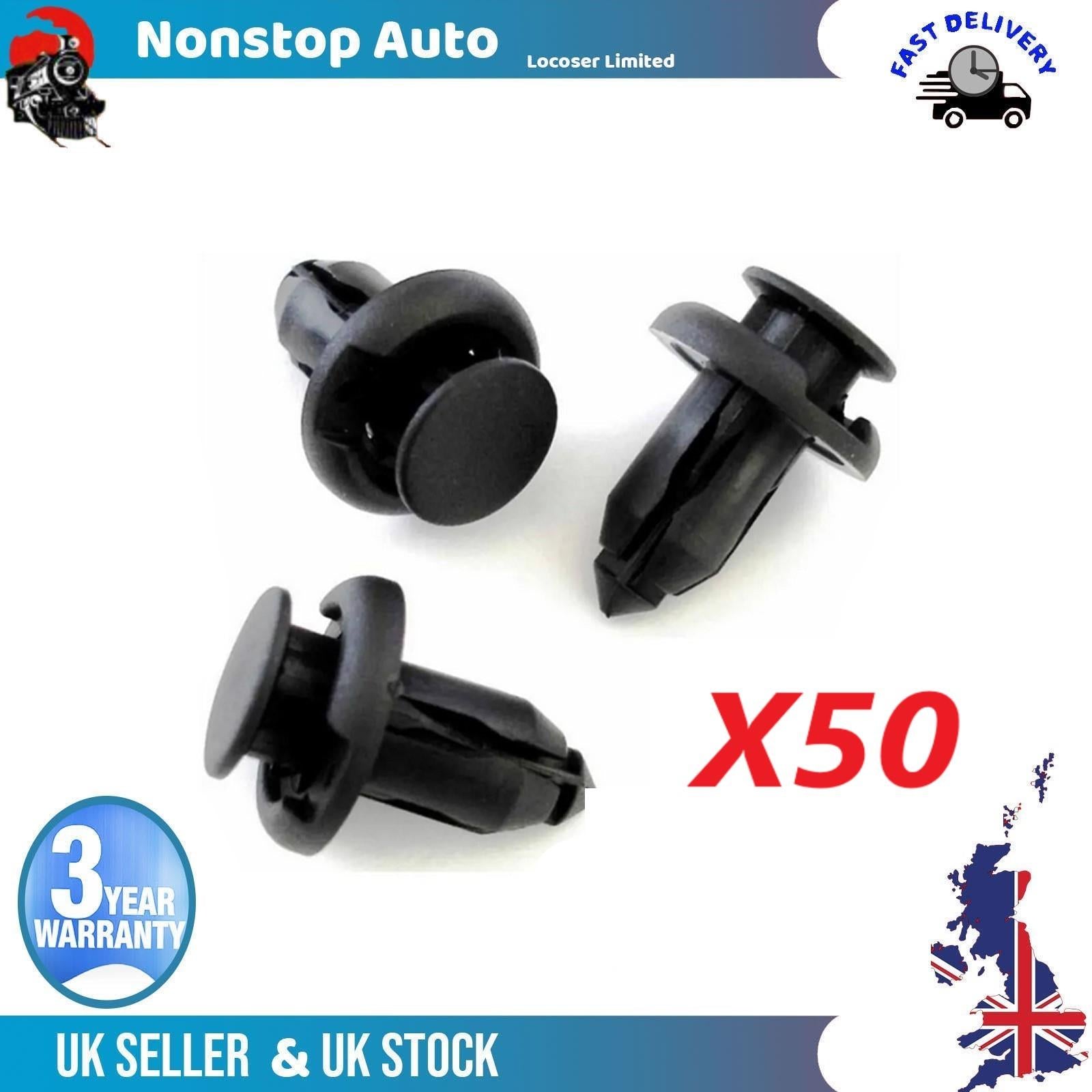50X Bumper Grill Engine Under Tray Trim Panel Retainer Clips For HONDA