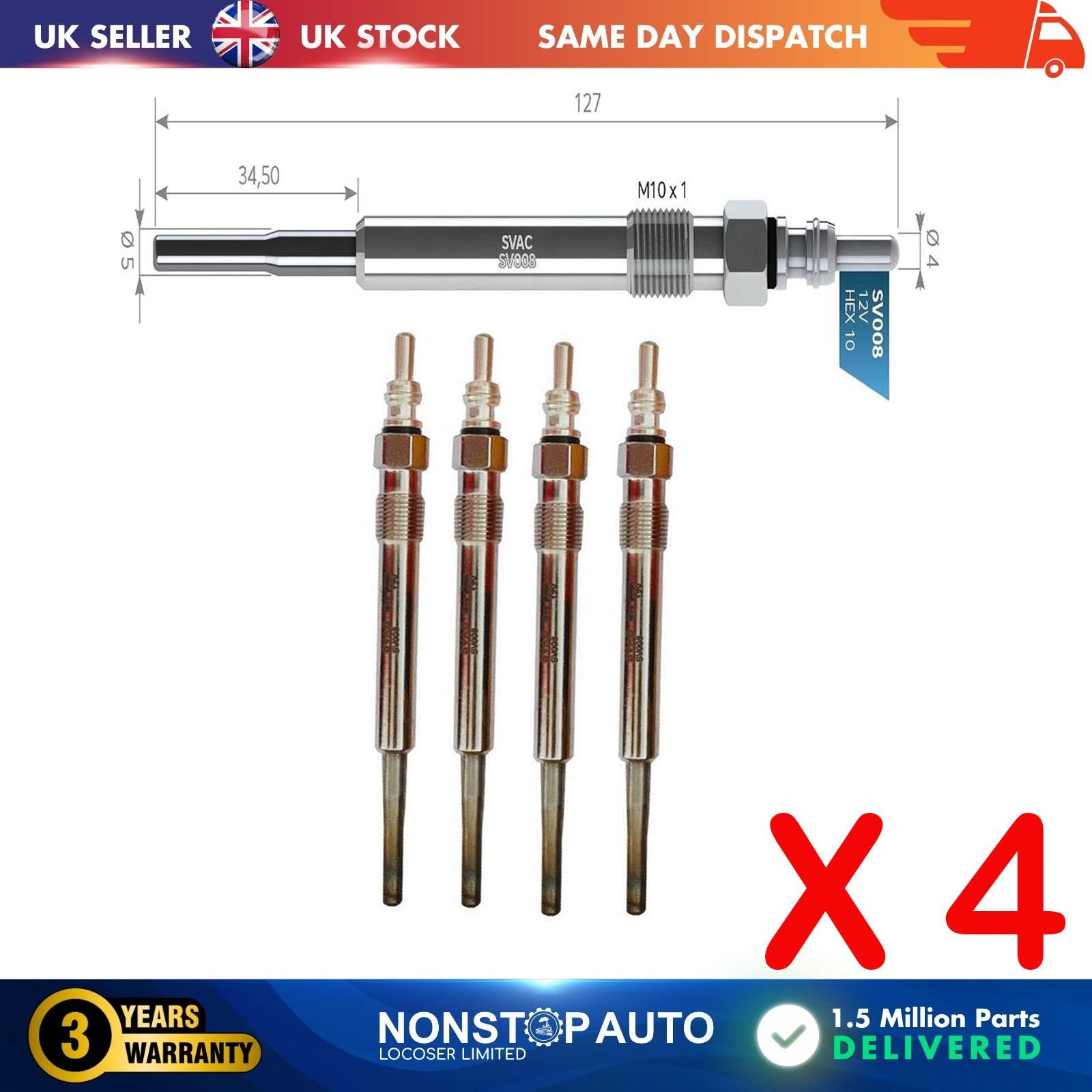 4X Glow Plugs For SKODA Superb I 059963319H