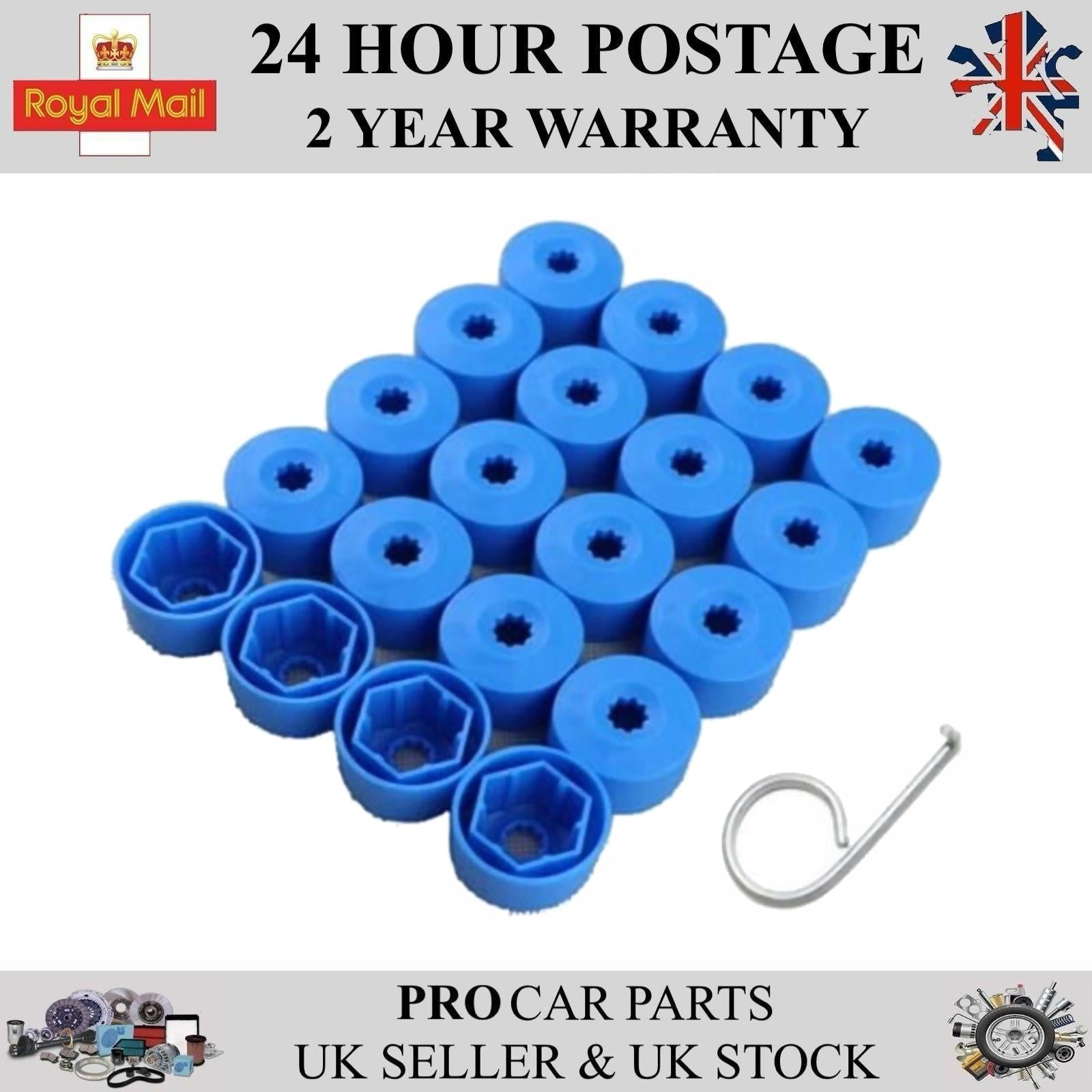 20X LOCKING BLUE WHEEL NUT BOLT COVER CAP For VW 1K0601173