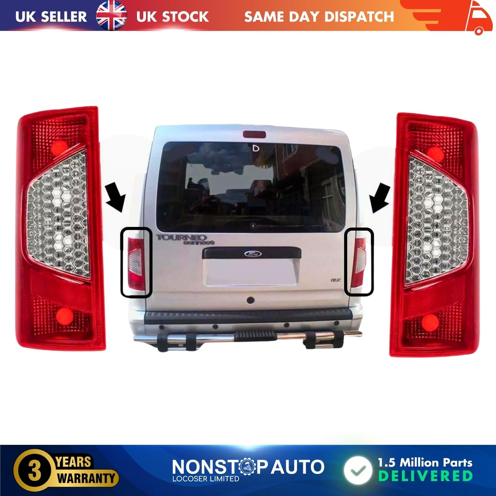 2X Tail Light Lamps Rear Right and Left Side Fits FORD Connect 2009-2013