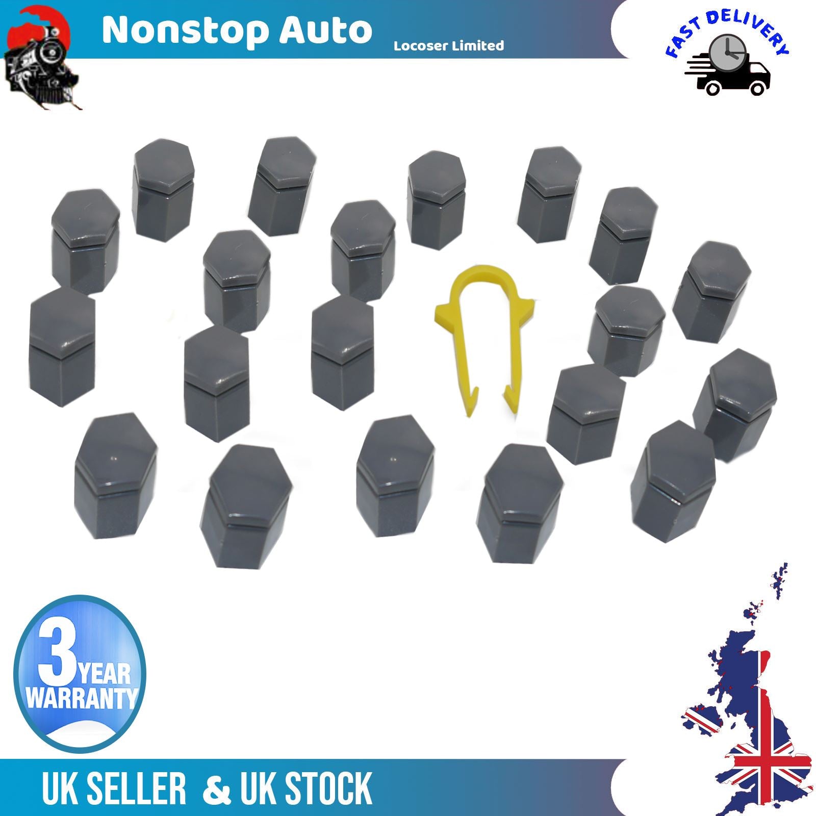 20X Wheel Nut Bolt Screw Cover Cap 1X Puller Remover Tool Fits Vauxhall Astra G H Zafira A Corsa C D E Meriva A B Omega A Senator B Tigra B Signum Vectra C Zafira B 90343694