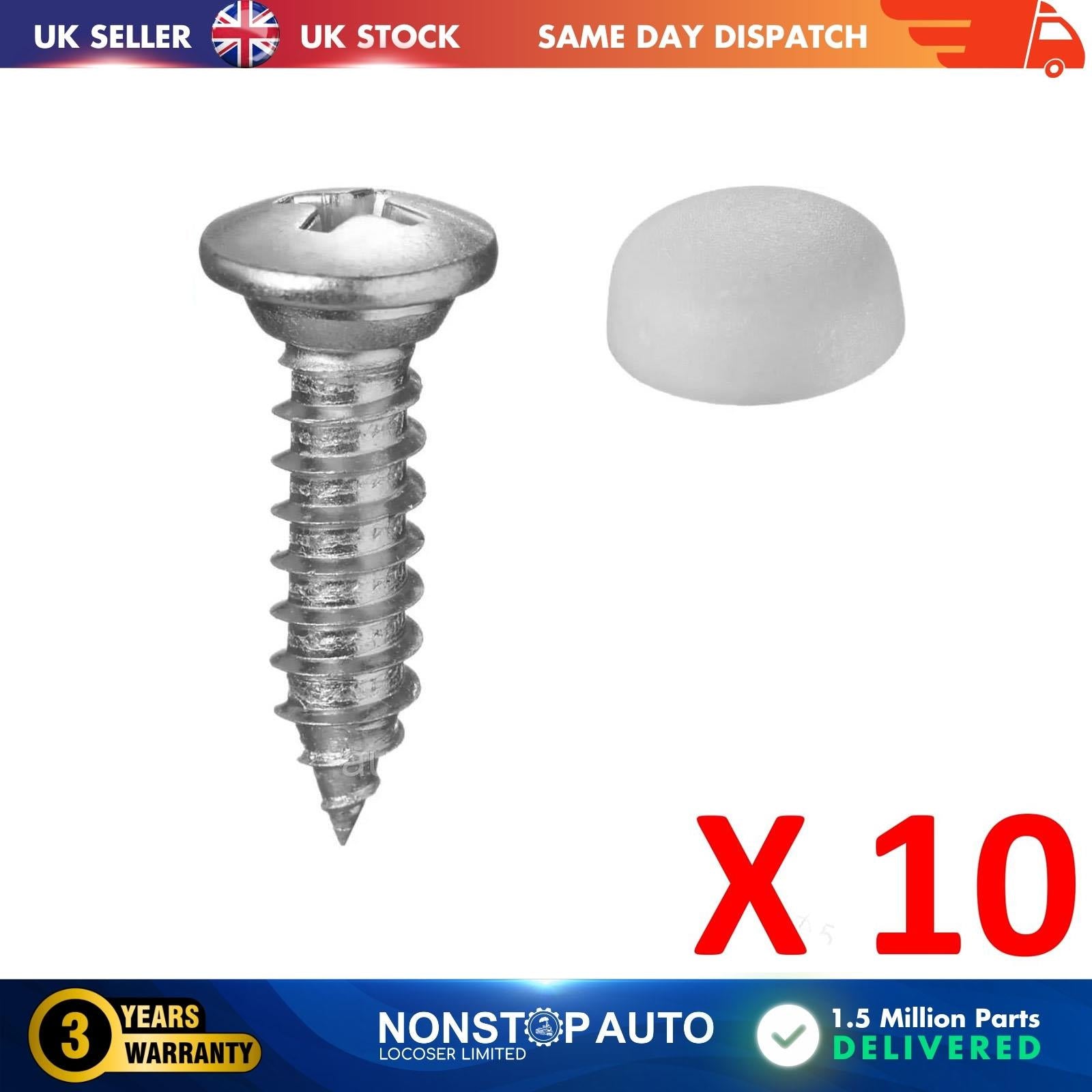 10x Metal Screws For BMW with Plastic cover Bumper License Plate 51188122524