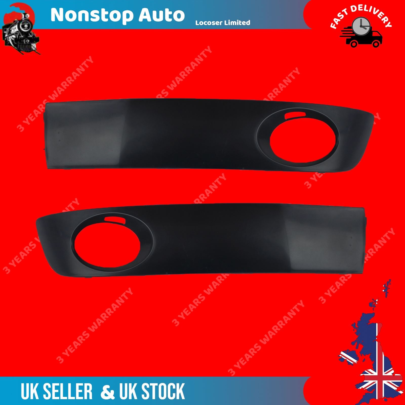 2X FOR VW CARAVELLE FRONT BUMPER GRILL  BOTTOM Fog Light 7E5807489A&7E5807490A