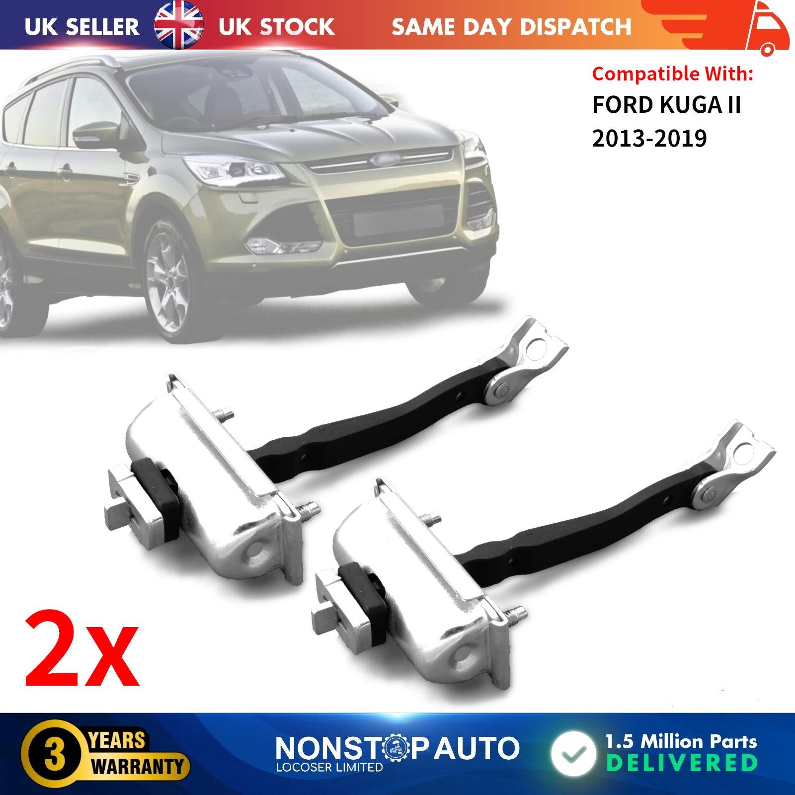 2X Door Check Strap Stopper Rear Left Right For FORD Kuga II 5162727