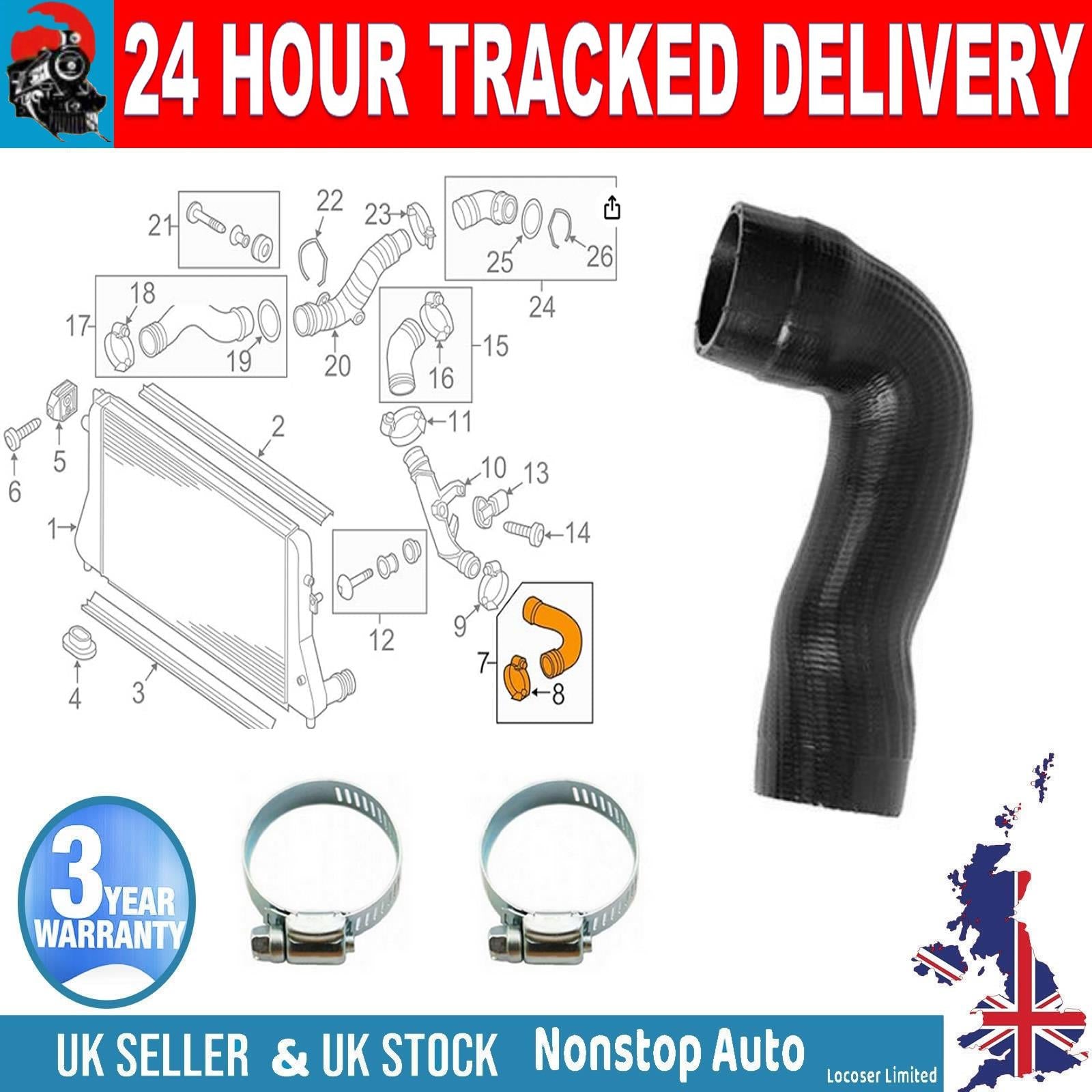 TURBO INTERCOOLER HOSE PIPE FOR  VW Passat Beetle CC EOS Golf Jetta Scirocco III SEAT Leon Altea 1K0145834AJ