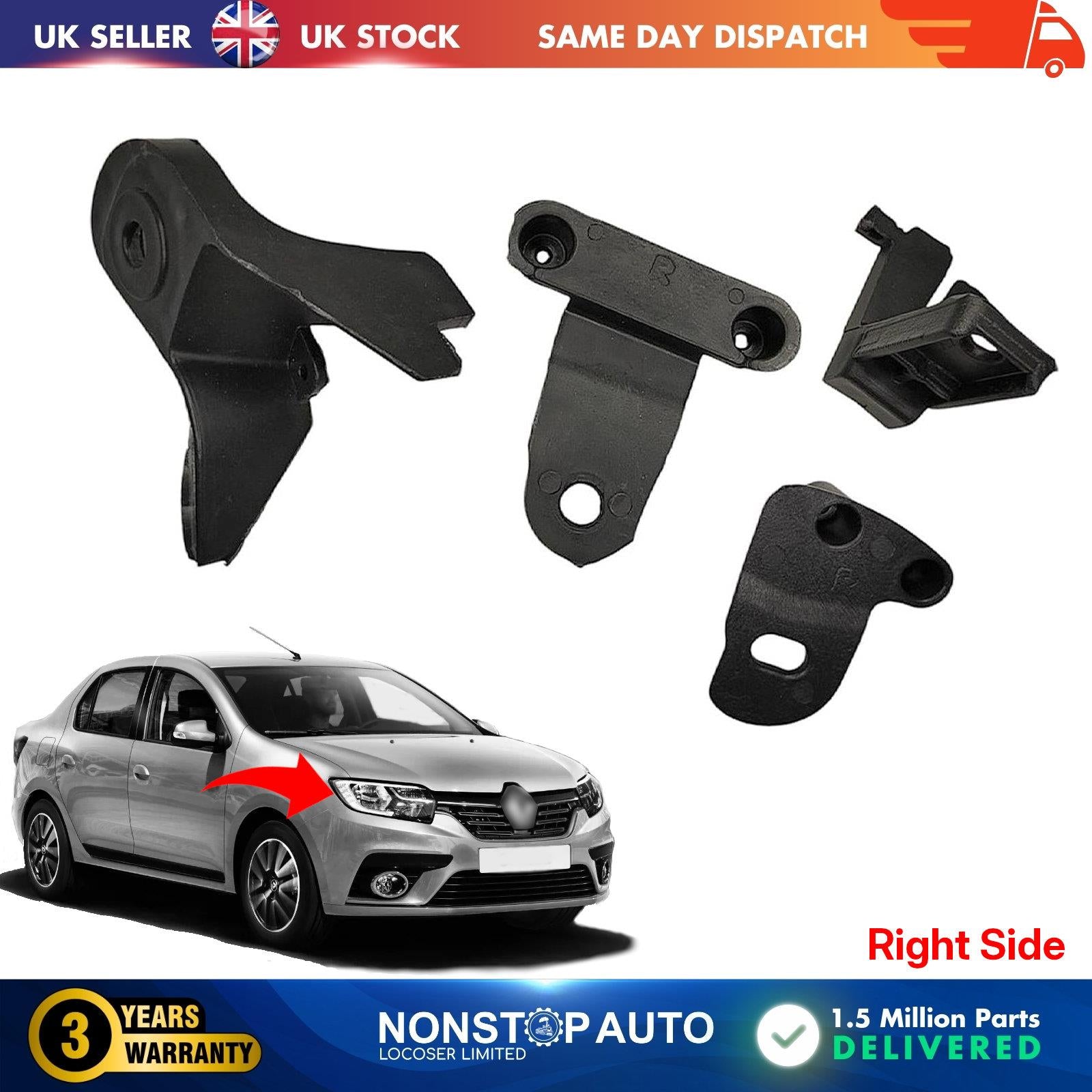 Headlight Repair Kit Bracket Mount Clips Right For RENAULT Symbol III DACIA Sandero II 260100437R